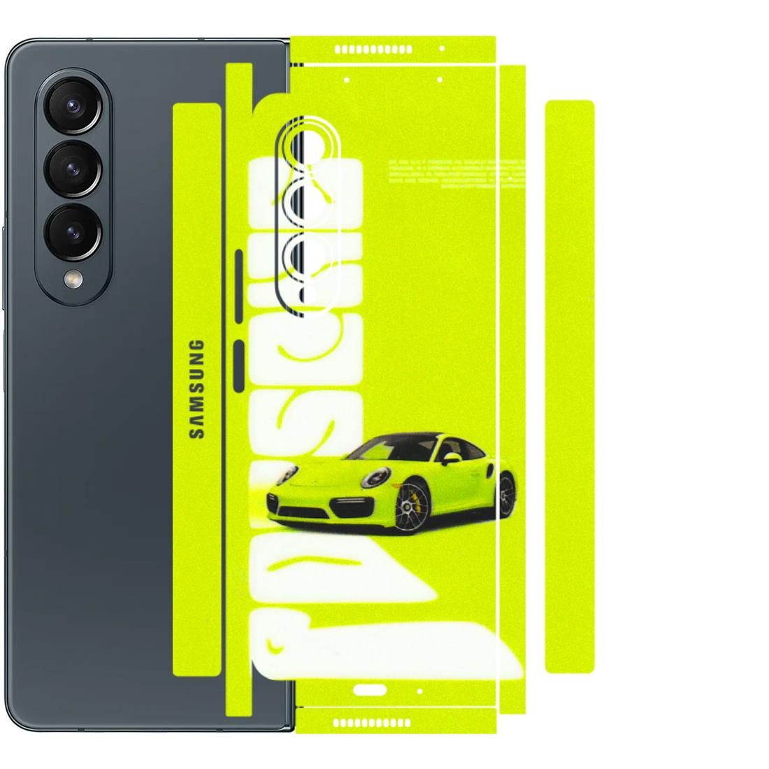 Samsung M/F/Note/Flip and C Phone Skins (All Models) - Lime Green Porche - 3D Embossed Finish (L-30) Samsung Galaxy Z Fold 4