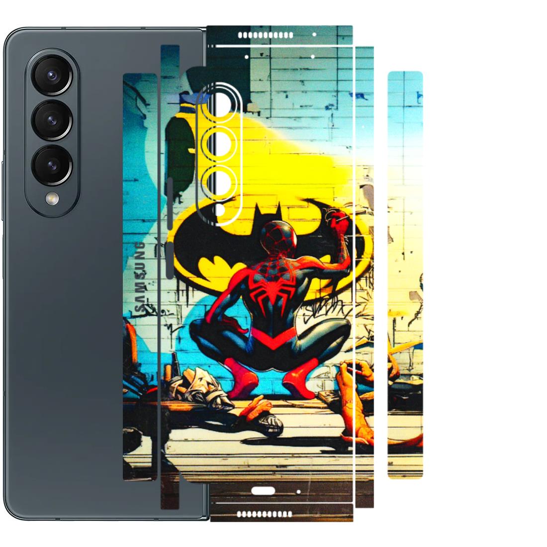 Samsung M/F/Note/Flip and C Phone Skins (All Models) - New Spiderman Bat Logo - 3D Embossed Finish (L-309) Samsung Galaxy Z Fold 4
