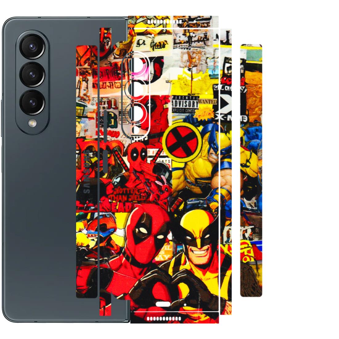 Samsung M/F/Note/Flip and C Phone Skins (All Models) - Spidy Wolverine - 3D Embossed Finish (L-310) Samsung Galaxy Z Fold 4