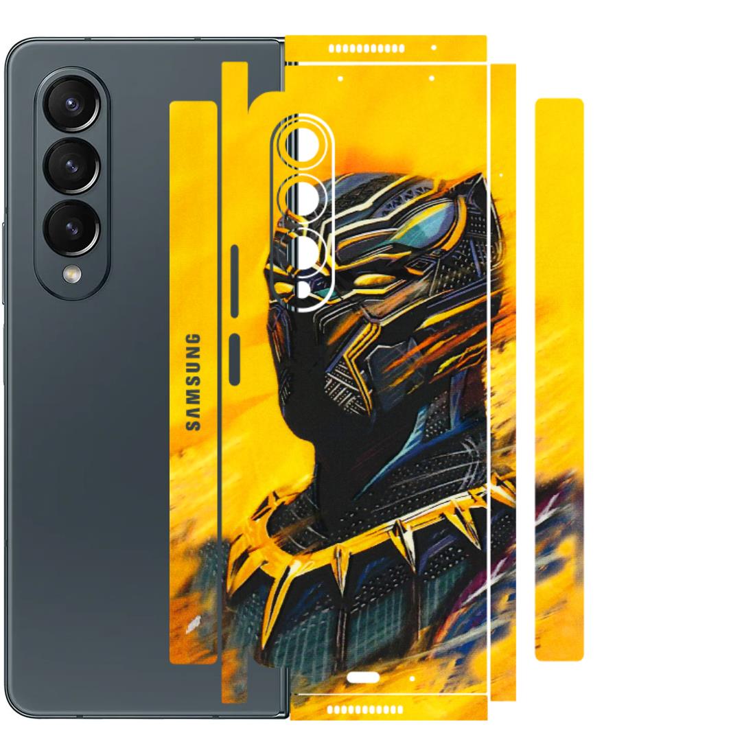 Samsung M/F/Note/Flip and C Phone Skins (All Models) - Yellow Panther - 3D Embossed Finish (L-54) Samsung Galaxy Z Fold 4