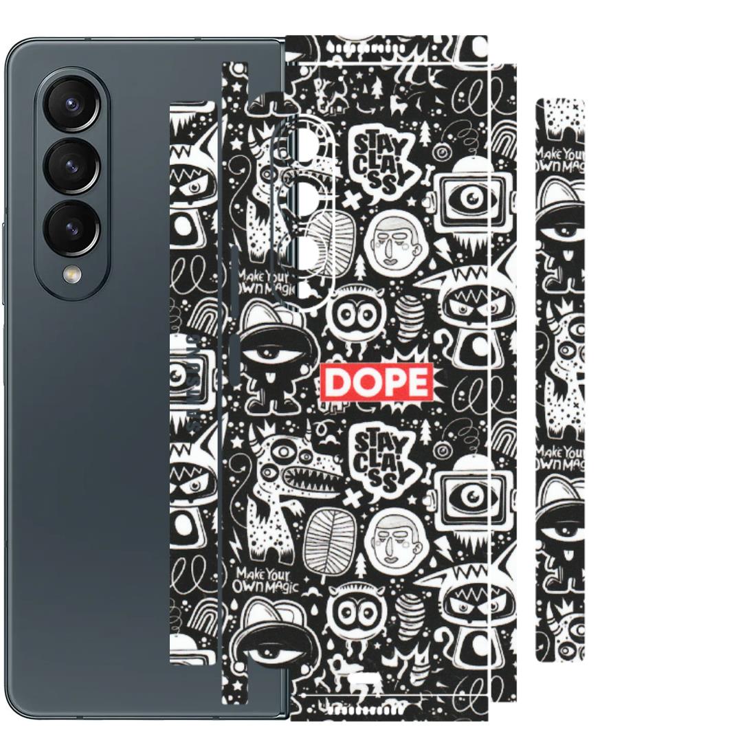Samsung M/F/Note/Flip and C Phone Skins (All Models) - Dope Stay Classy Black Doodles - Matte Finish (M-126) Samsung Galaxy Z Fold 4