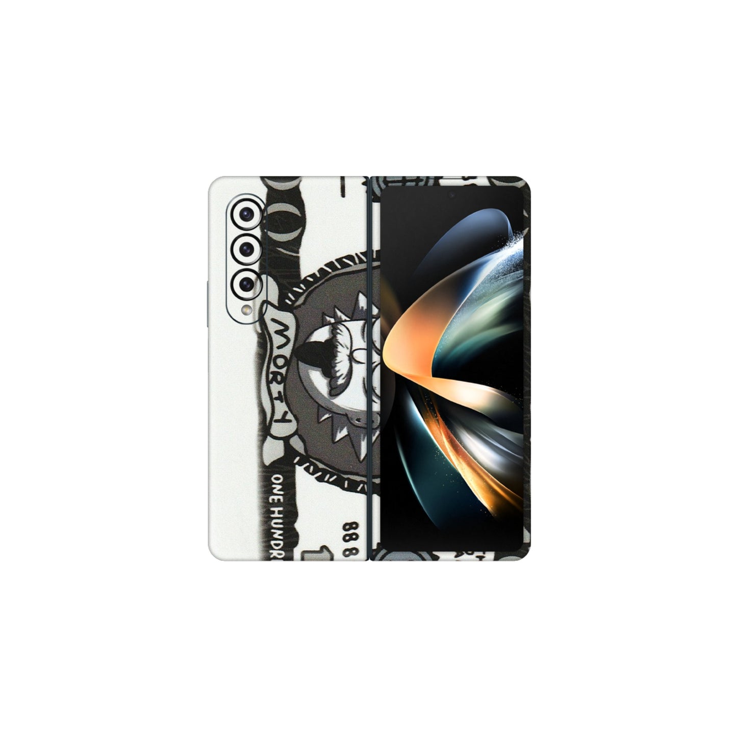 Samsung M/F/Note/Flip and C Phone Skins (All Models) - Rick And Morty Hundred Dollar Anime - Matte Finish (M-161) Samsung Galaxy Z Fold 4