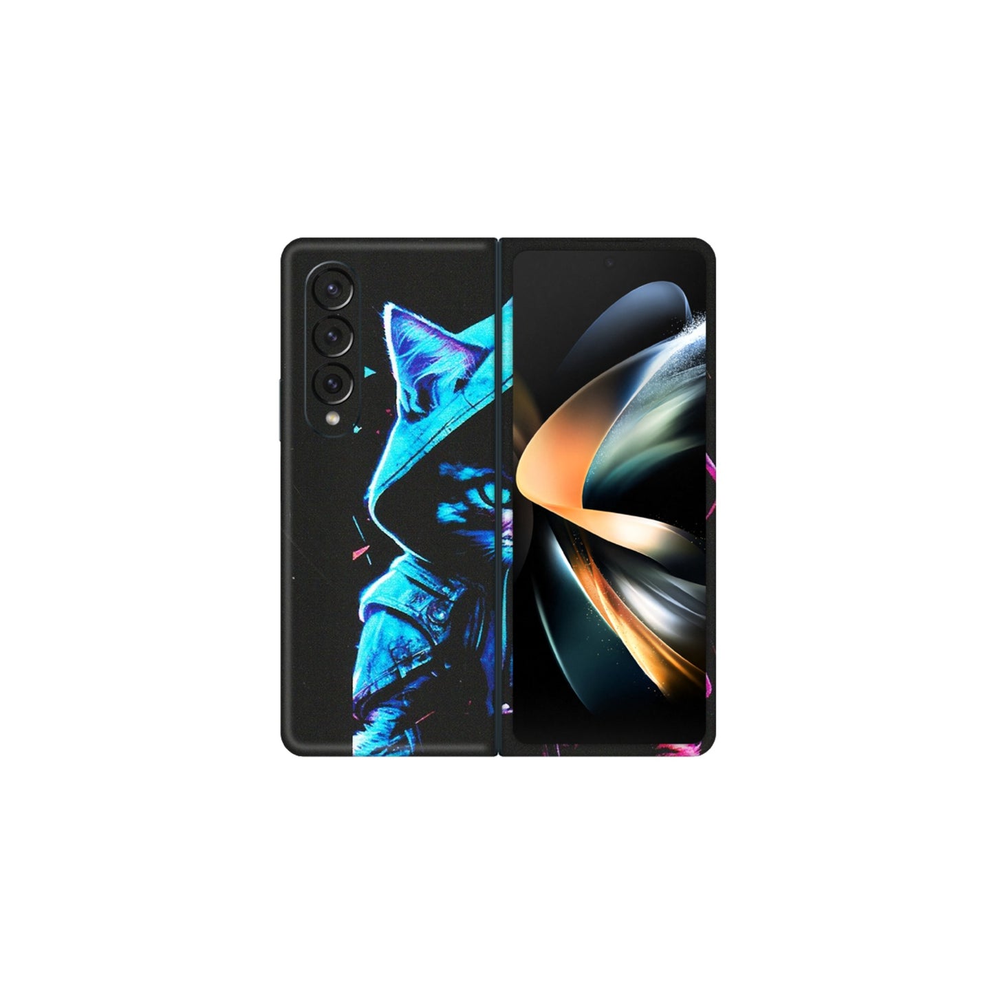 Samsung M/F/Note/Flip and C Phone Skins (All Models) - Cyberpunk Cat - Matte Finish (M-45) Samsung Galaxy Z Fold 4