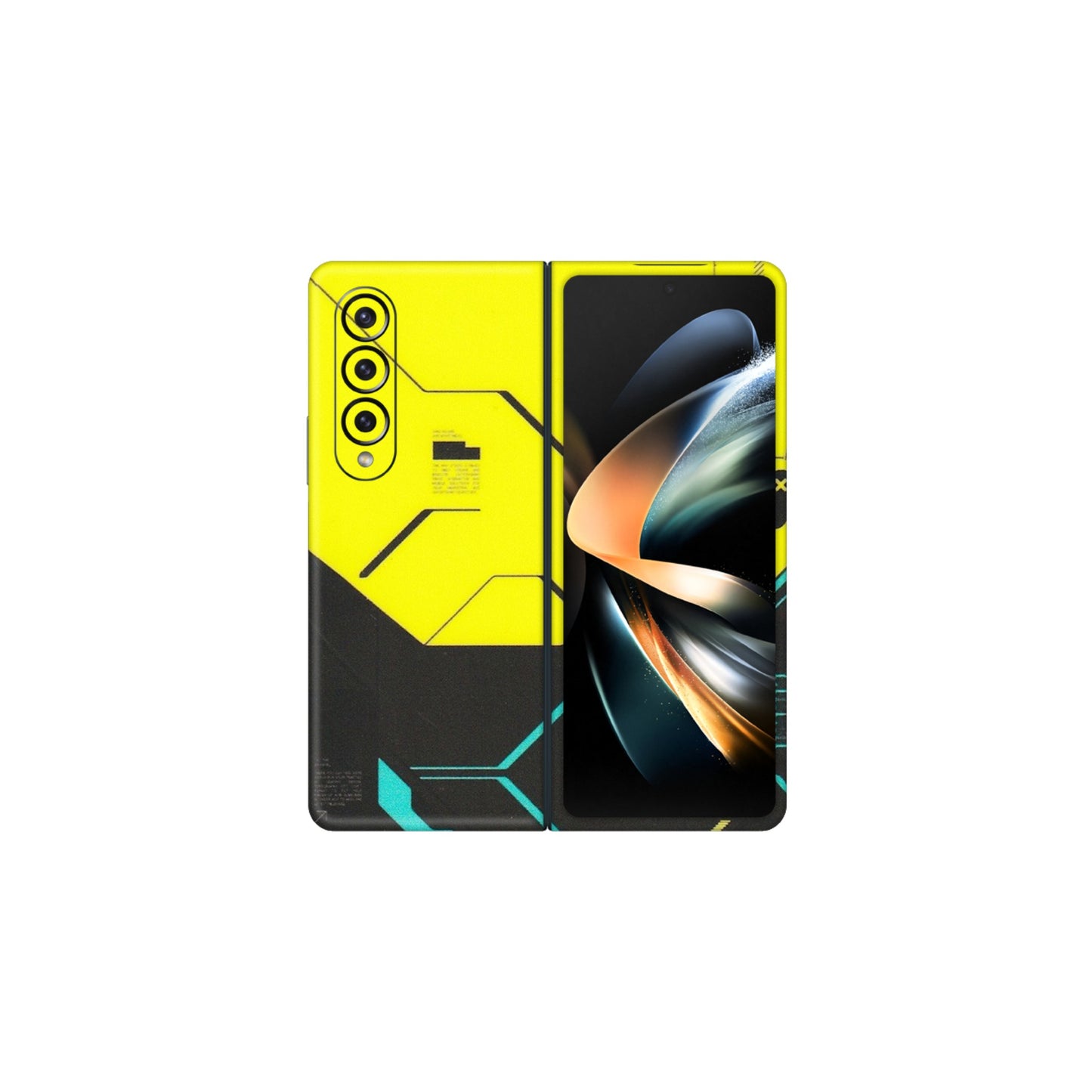 Samsung M/F/Note/Flip and C Phone Skins (All Models) - Black Yellow Technica - Matte Finish (M-53) Samsung Galaxy Z Fold 4