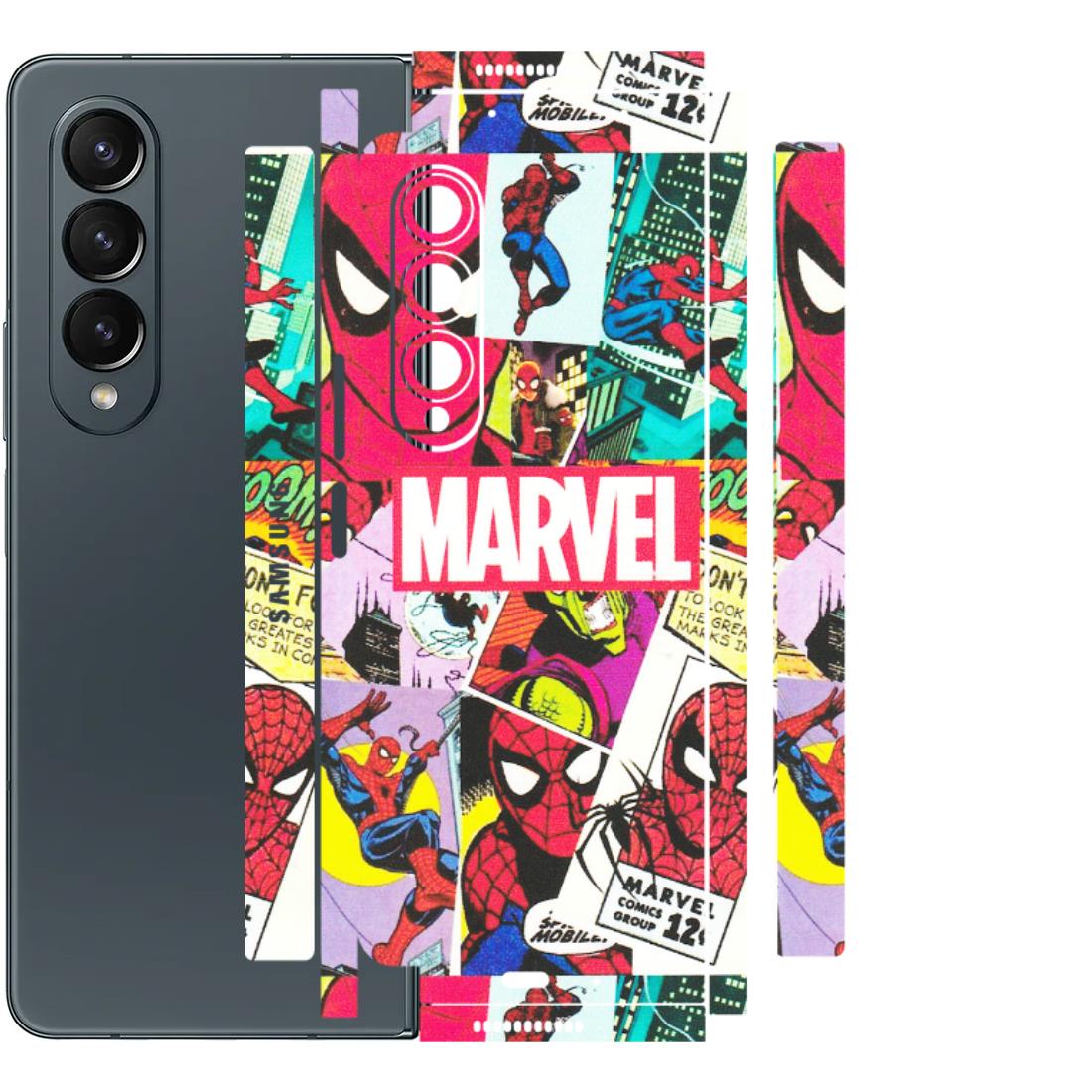 Samsung M/F/Note/Flip and C Phone Skins (All Models) - Marvel Comic Spiderman Grafitti - Matte Finish (M-72) Samsung Galaxy Z Fold 4