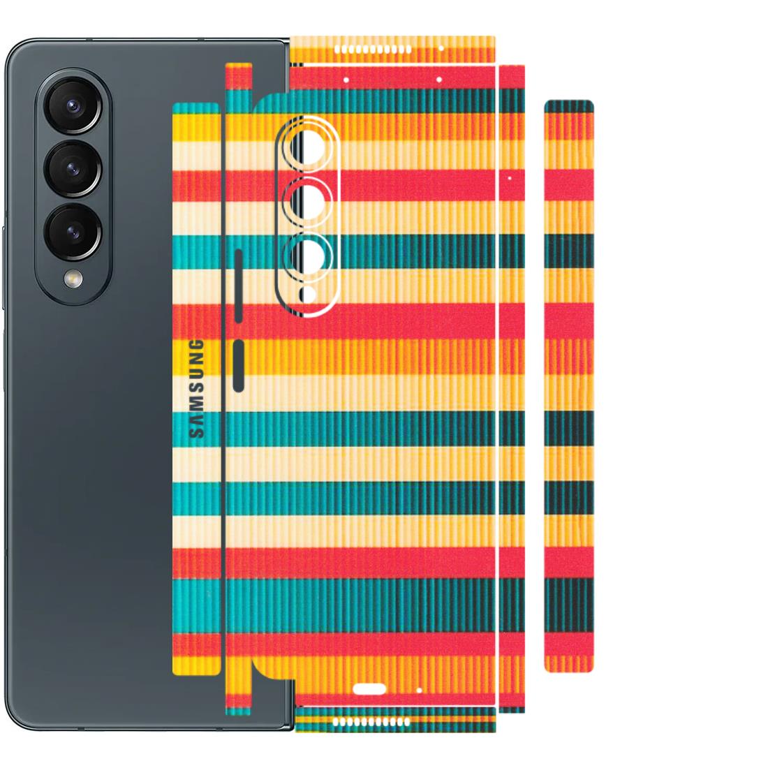 Samsung M/F/Note/Flip and C Phone Skins (All Models) - Colourful Stripes Soothing Effect - Matte Finish (M-86) Samsung Galaxy Z Fold 4