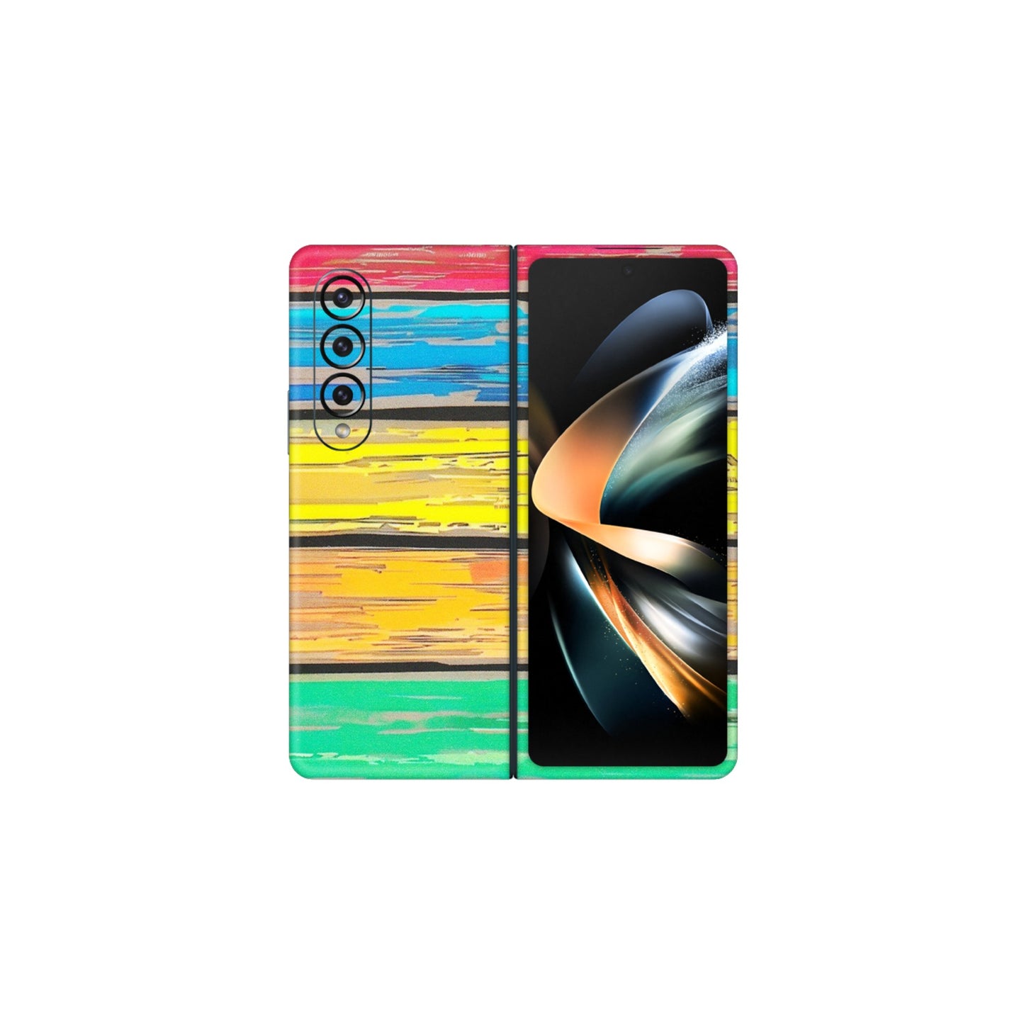 Samsung M/F/Note/Flip and C Phone Skins (All Models) - Multi Colour Wooden Wall - Matte Finish (M-96) Samsung Galaxy Z Fold 4