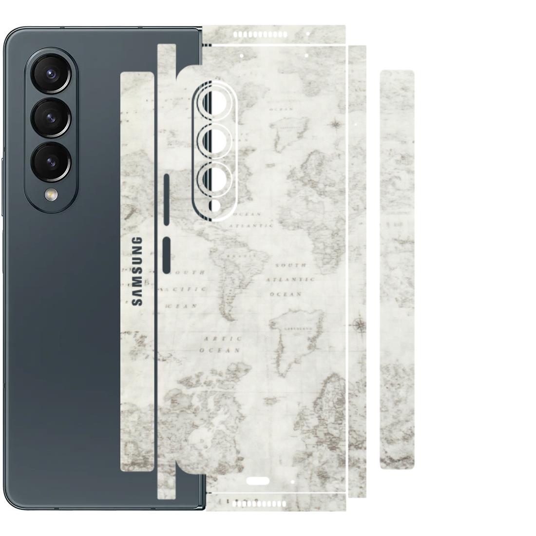 Samsung M/F/Note/Flip and C Phone Skins (All Models) - World Travel Map - Transparent Finish (T-04) Samsung Galaxy Z Fold 4