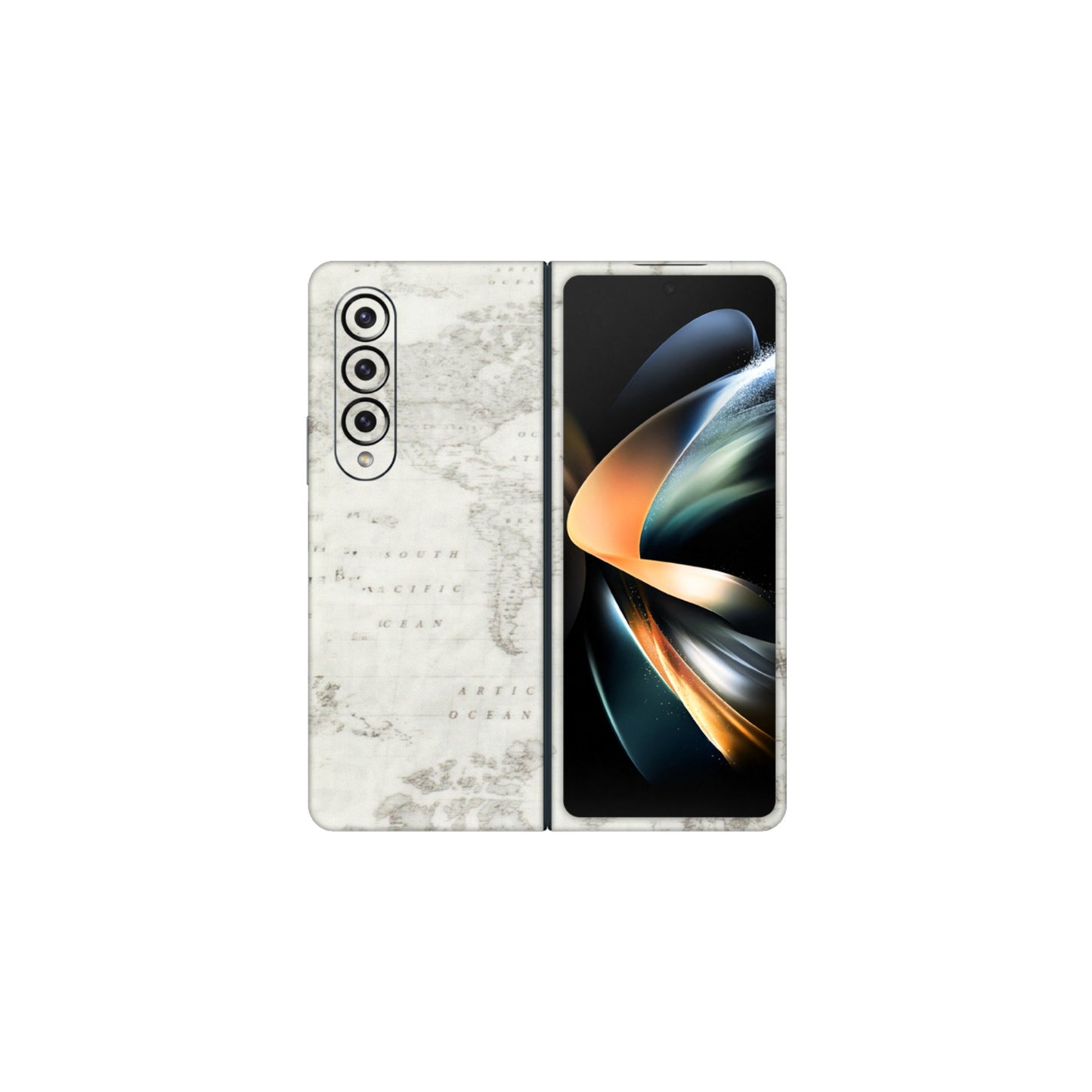 Samsung M/F/Note/Flip and C Phone Skins (All Models) - World Travel Map - Transparent Finish (T-04) Samsung Galaxy Z Fold 4