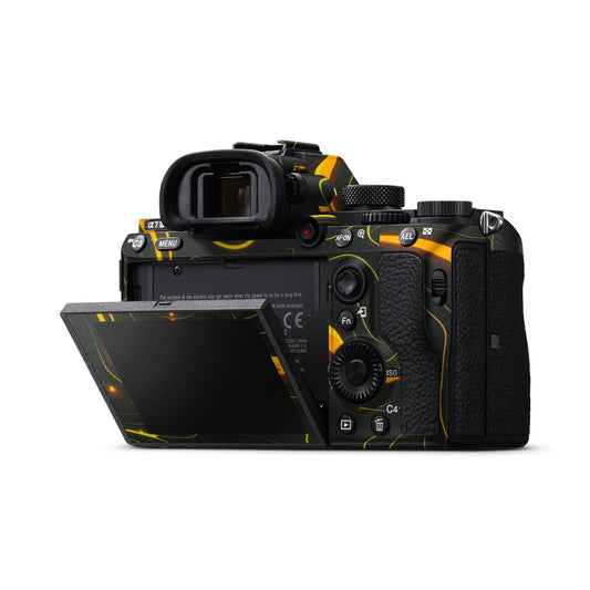 Black Golden Lines 3D Textured Camera Skin