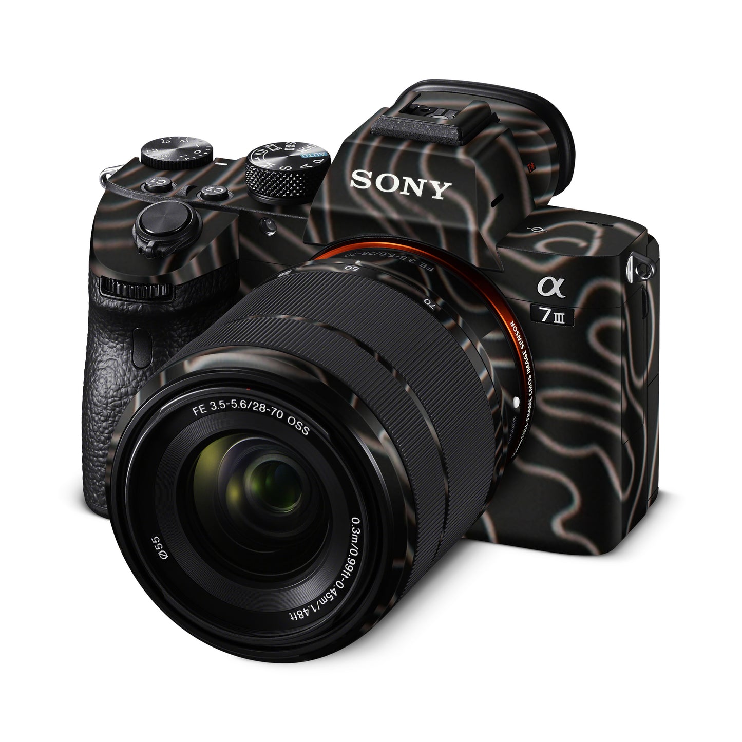 White Line Swirl Matte Finish Camera Skin