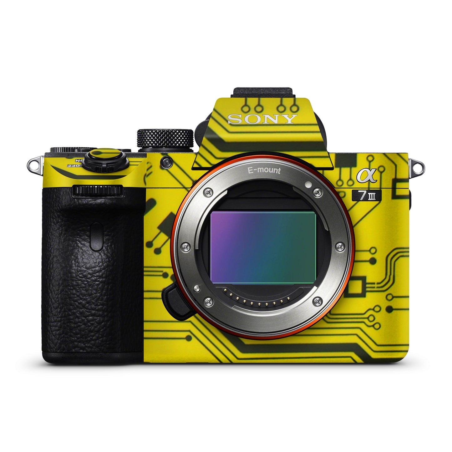 Yellow Tech Circuit Matte Finish Camera Skin