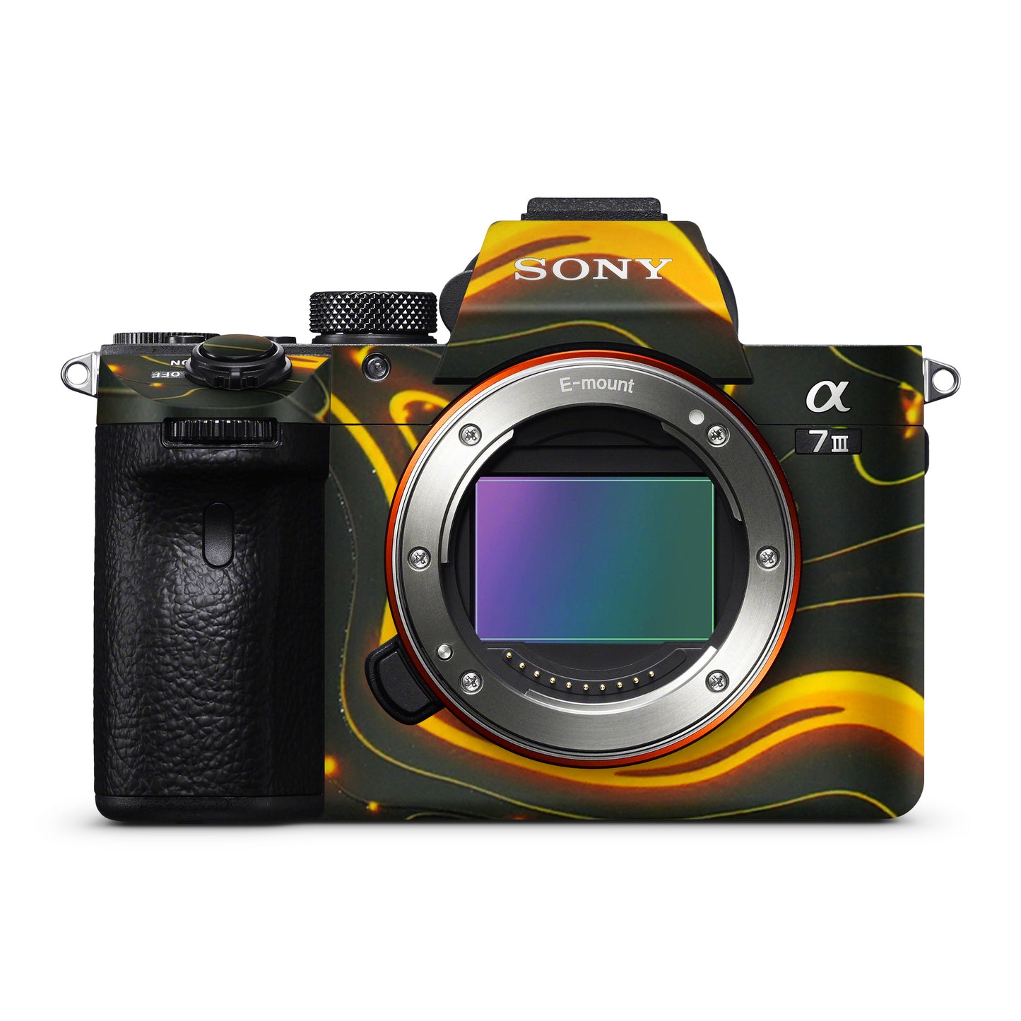 Black Golden Lines 3D Textured Camera Skin