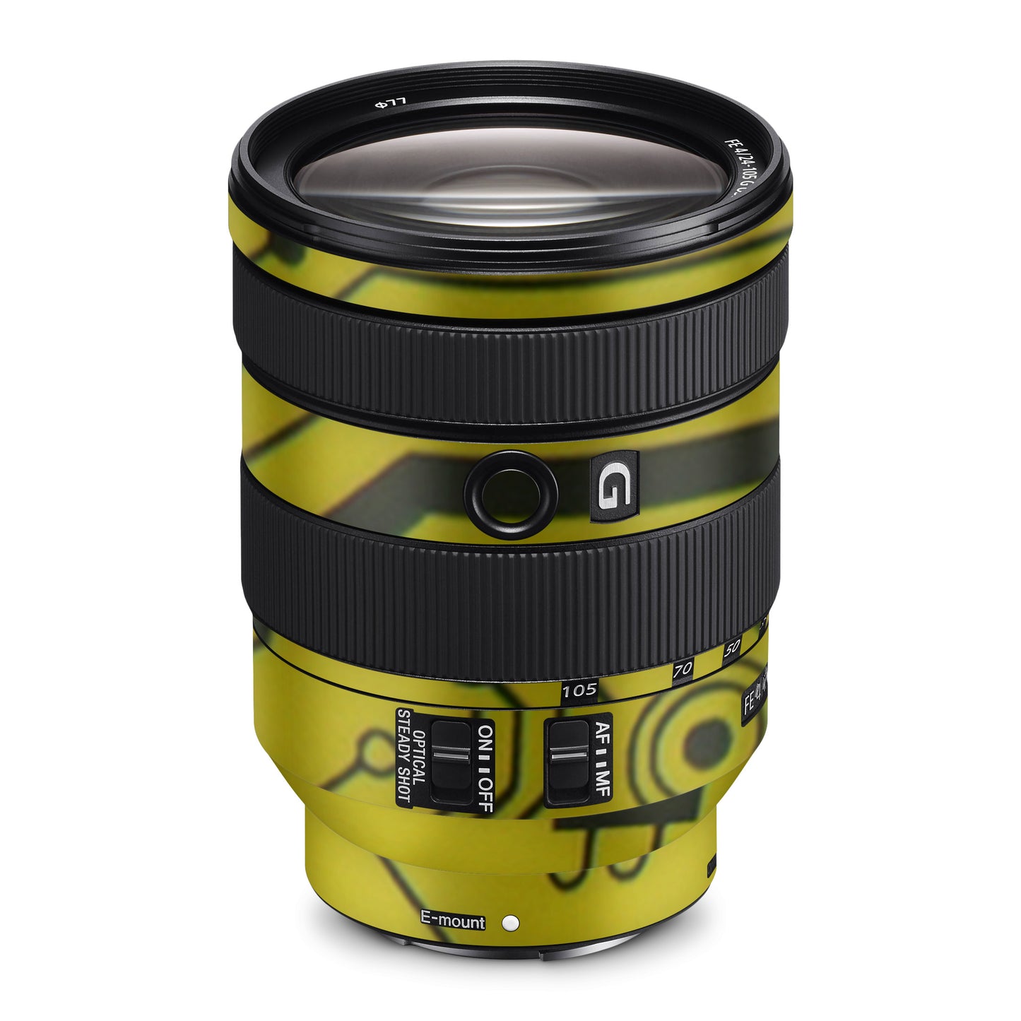 Yellow Tech Circuit Matte Finish Textured Lens Skin
