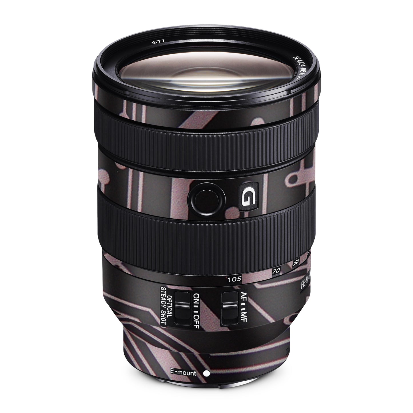 Black Tech Circuit Matte Finish Textured Lens Skin