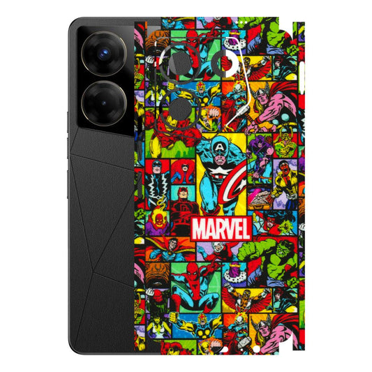 Tecno Phone Skins (All Models) - MARVELOUS Comic Characters - 3D Embossed Finish (L-129) Tecno Camon 20 Pro