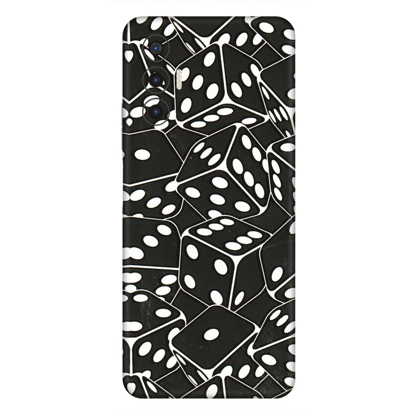 Tecno Phone Skins (All Models) - Big Black Dices - 3D Embossed Finish (L-106) Tecno Pova 3