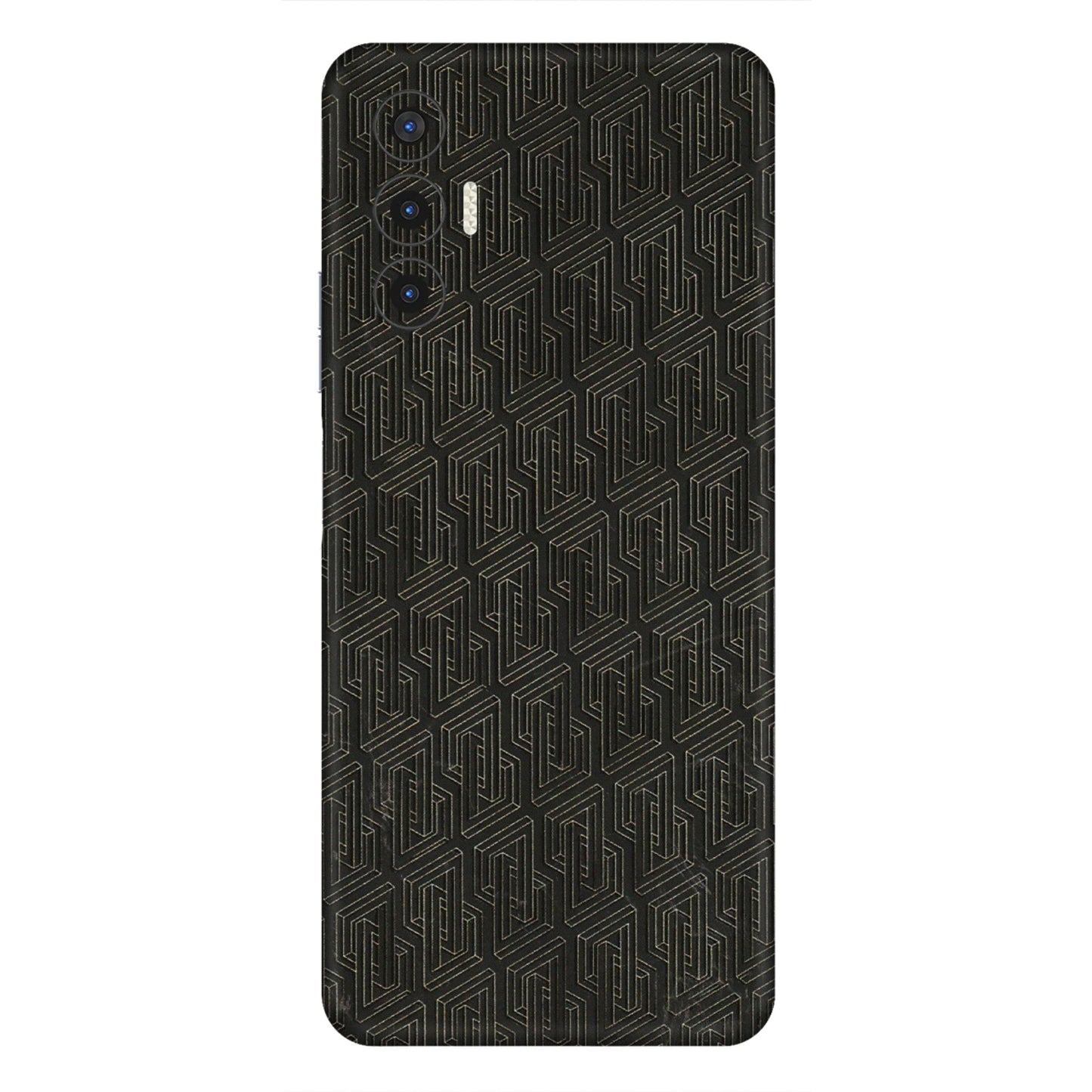 Tecno Phone Skins (All Models) - Black Abstract Pattern - 3D Embossed Finish (L-117) Tecno Pova 3