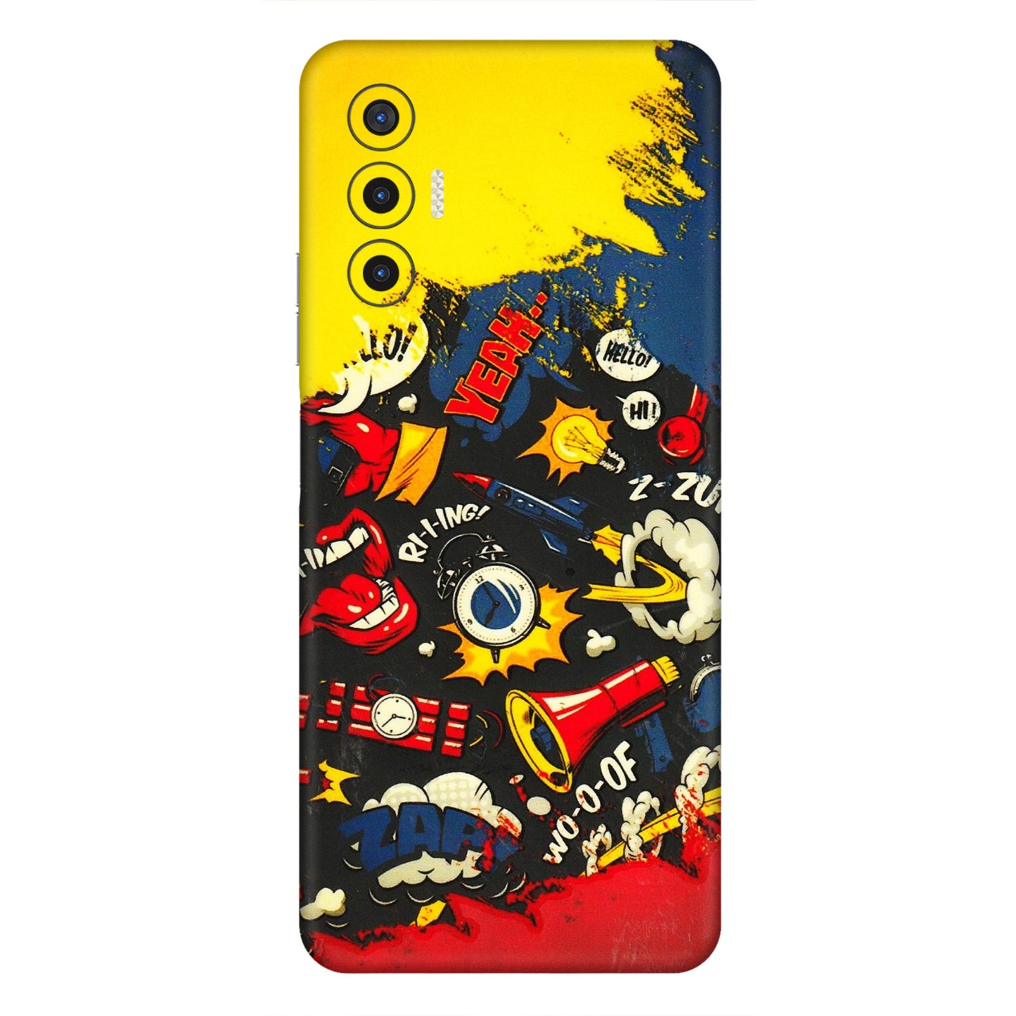 Tecno Phone Skins (All Models) - Pacific Doodle Art - 3D Embossed Finish (L-120) Tecno Pova 3