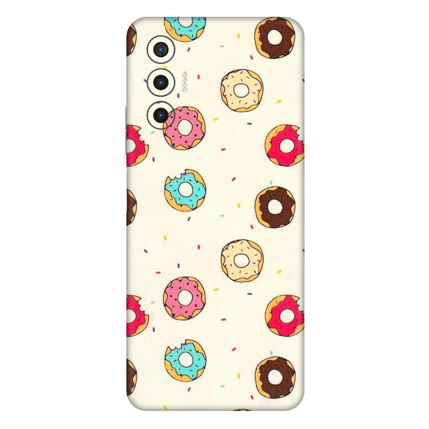 Tecno Phone Skins (All Models) - Mini Donuts Doodle Art - 3D Embossed Finish (L-122) Tecno Pova 3