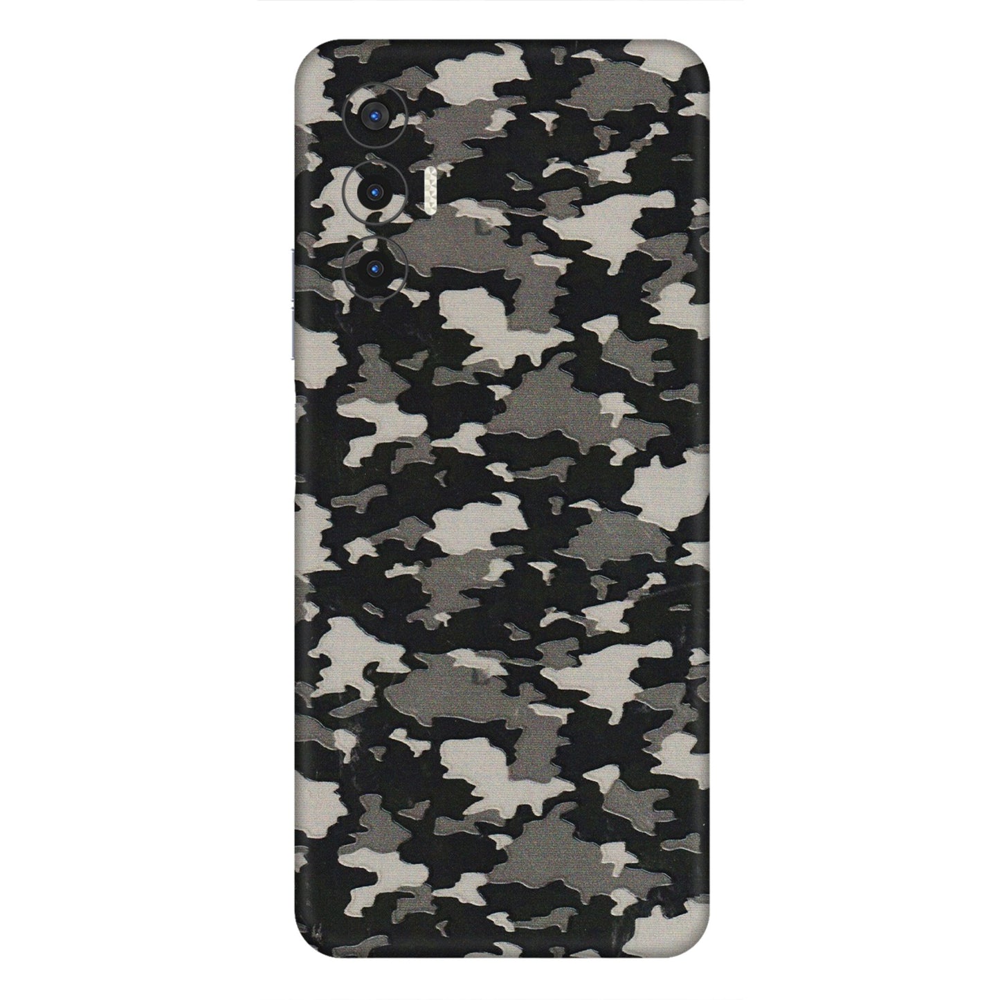 Tecno Phone Skins (All Models) - Black/Grey Camoflaunge - 3D Embossed Finish (L-142) Tecno Pova 3