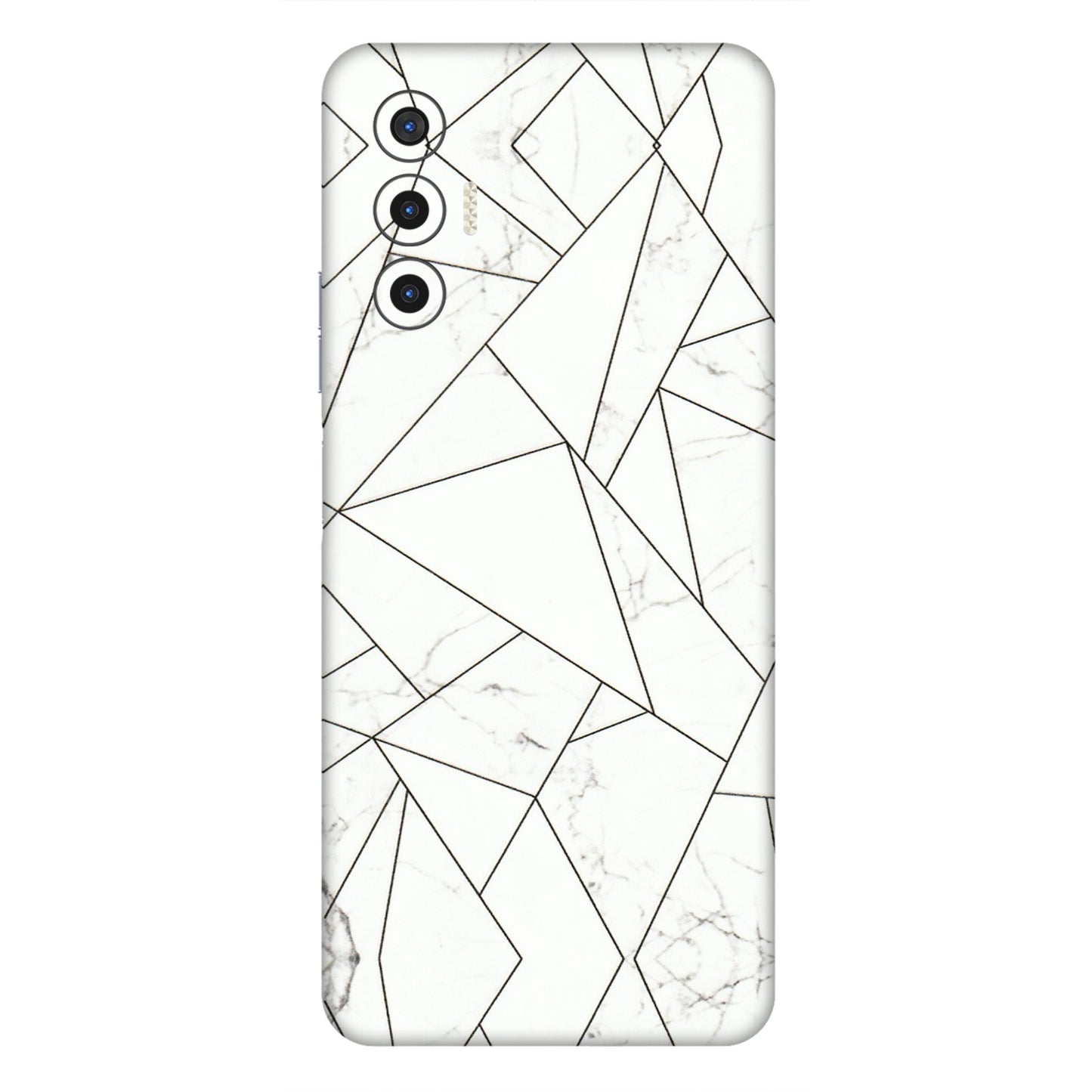 Tecno Phone Skins (All Models) - Luxury White Marble Effect - 3D Embossed Finish (L-168) Tecno Pova 3