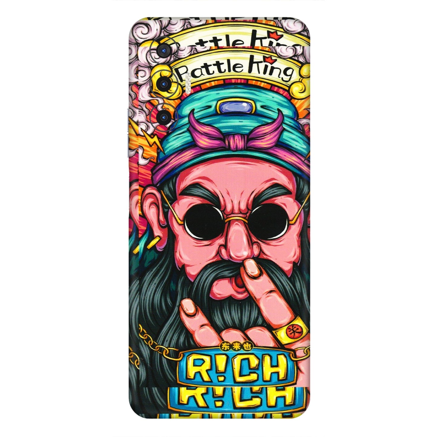 Tecno Phone Skins (All Models) - Battle King Dude Face - 3D Embossed Finish (L-178) Tecno Pova 3
