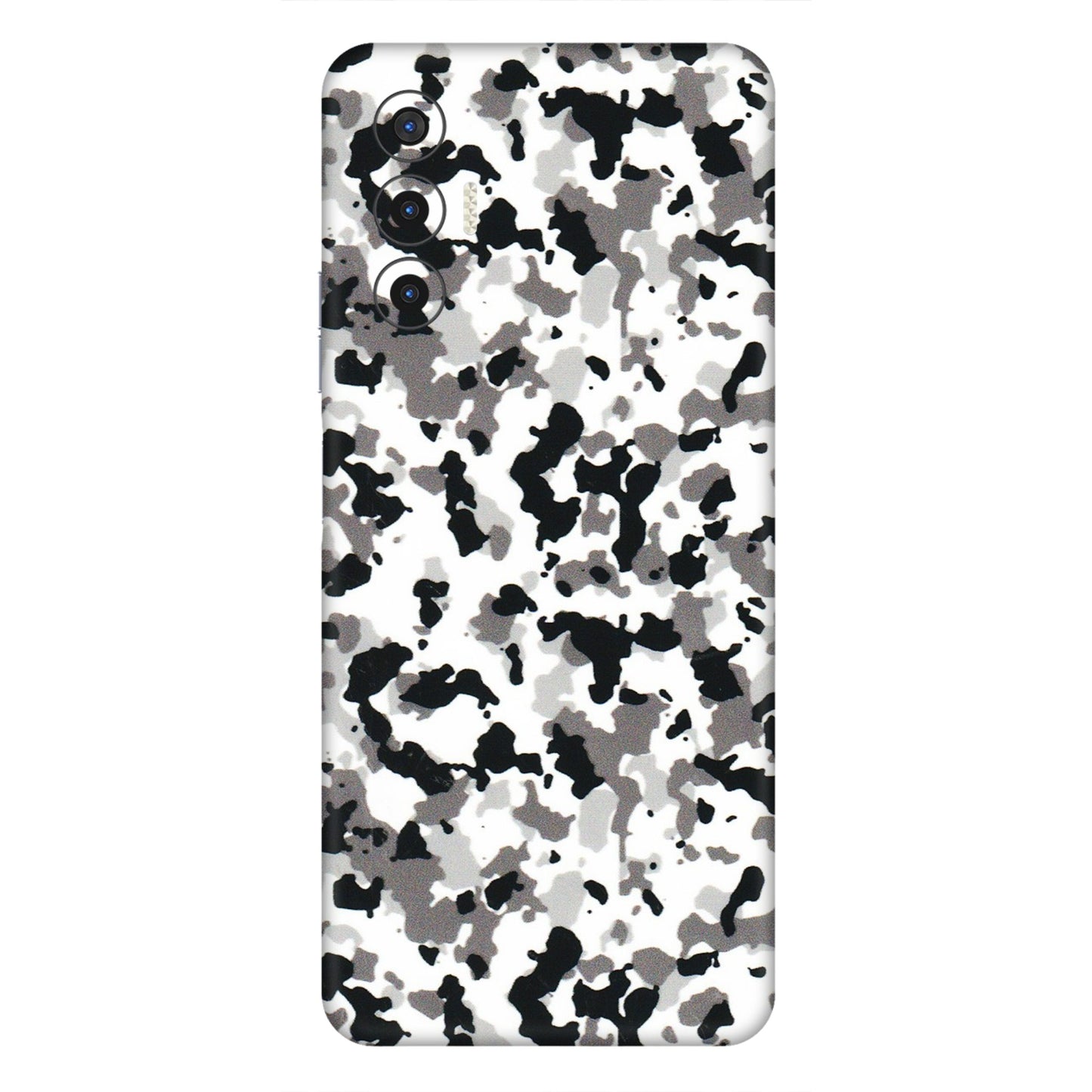 Tecno Phone Skins (All Models) - White Black Camouflage - 3D Embossed Finish (L-18) Tecno Pova 3