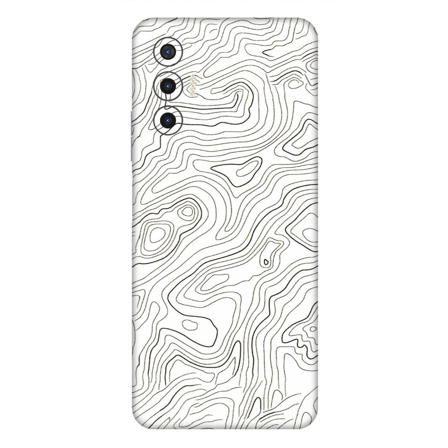 Tecno Phone Skins (All Models) - White Black Swirls - 3D Embossed Finish (L-219) Tecno Pova 3