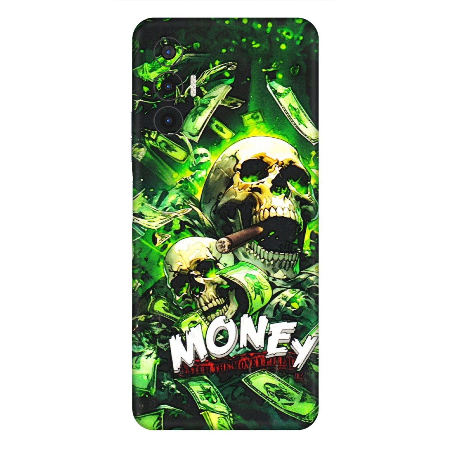 Tecno Phone Skins (All Models) - Skull Money - 3D Embossed Finish (L-303) Tecno Pova 3