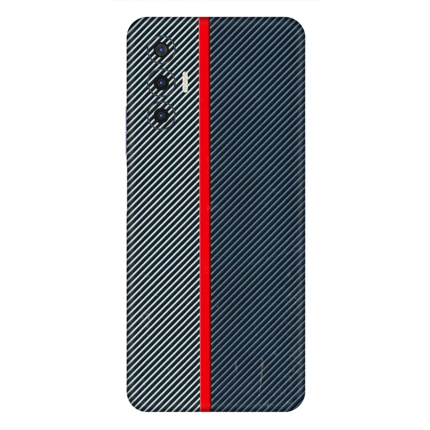Tecno Phone Skins (All Models) - Blue Sober Lines - 3D Embossed Finish (L-305) Tecno Pova 3