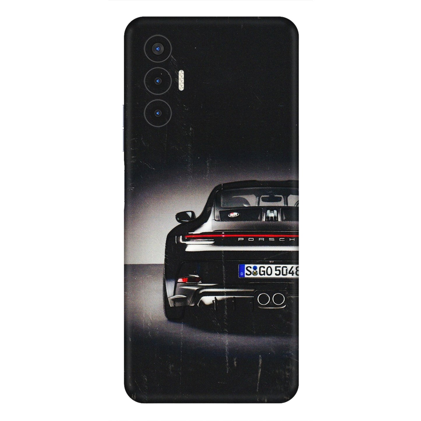 Tecno Phone Skins (All Models) - New Black Porsche GT3 - 3D Embossed Finish (L-327) Tecno Pova 3