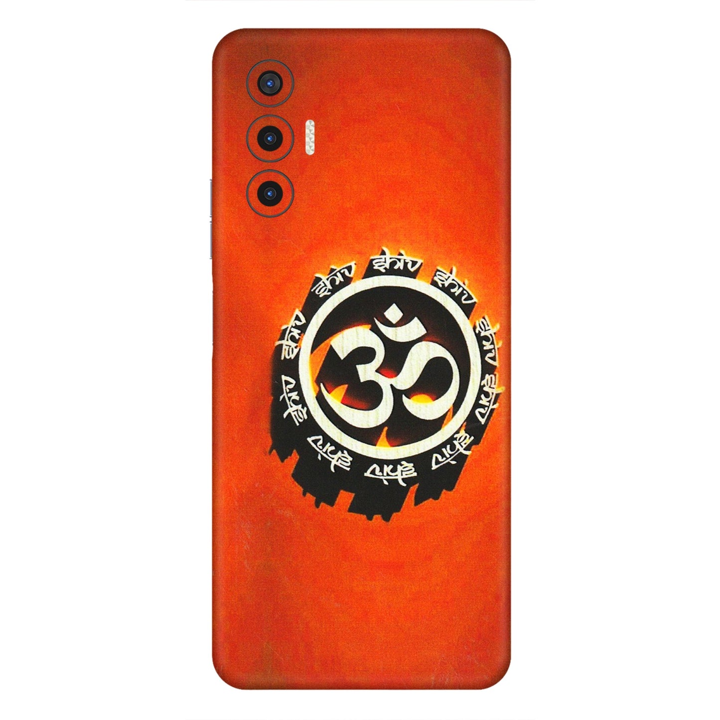 Tecno Phone Skins (All Models) - Aum Shiv Orange - 3D Embossed Finish (L-32) Tecno Pova 3
