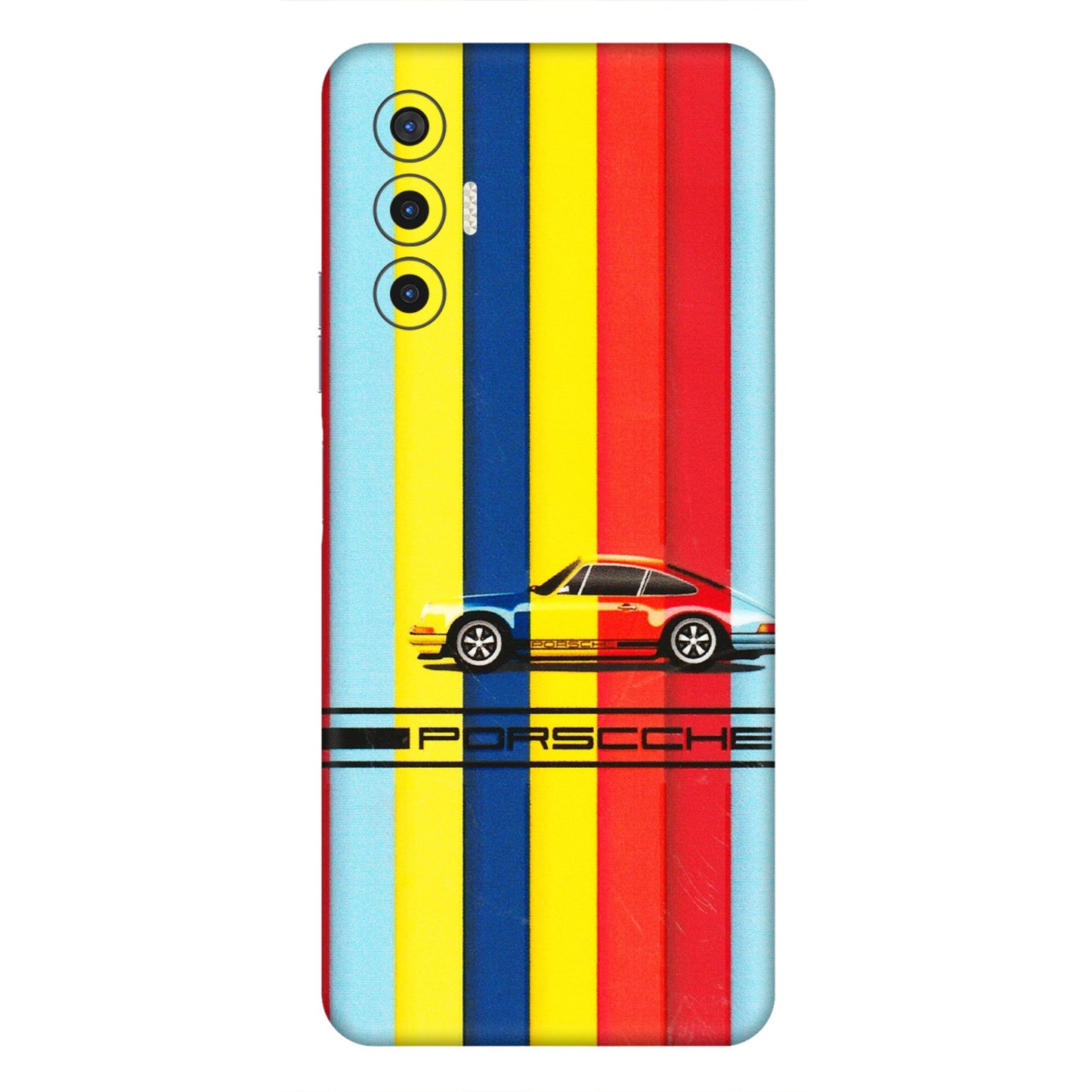 Tecno Phone Skins (All Models) - Multicolour Porche - 3D Embossed Finish (L-39) Tecno Pova 3