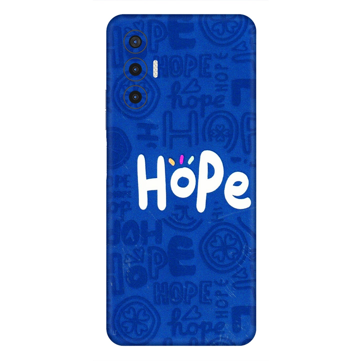 Tecno Phone Skins (All Models) - Hope Doodles Blue - 3D Embossed Finish (L-43) Tecno Pova 3