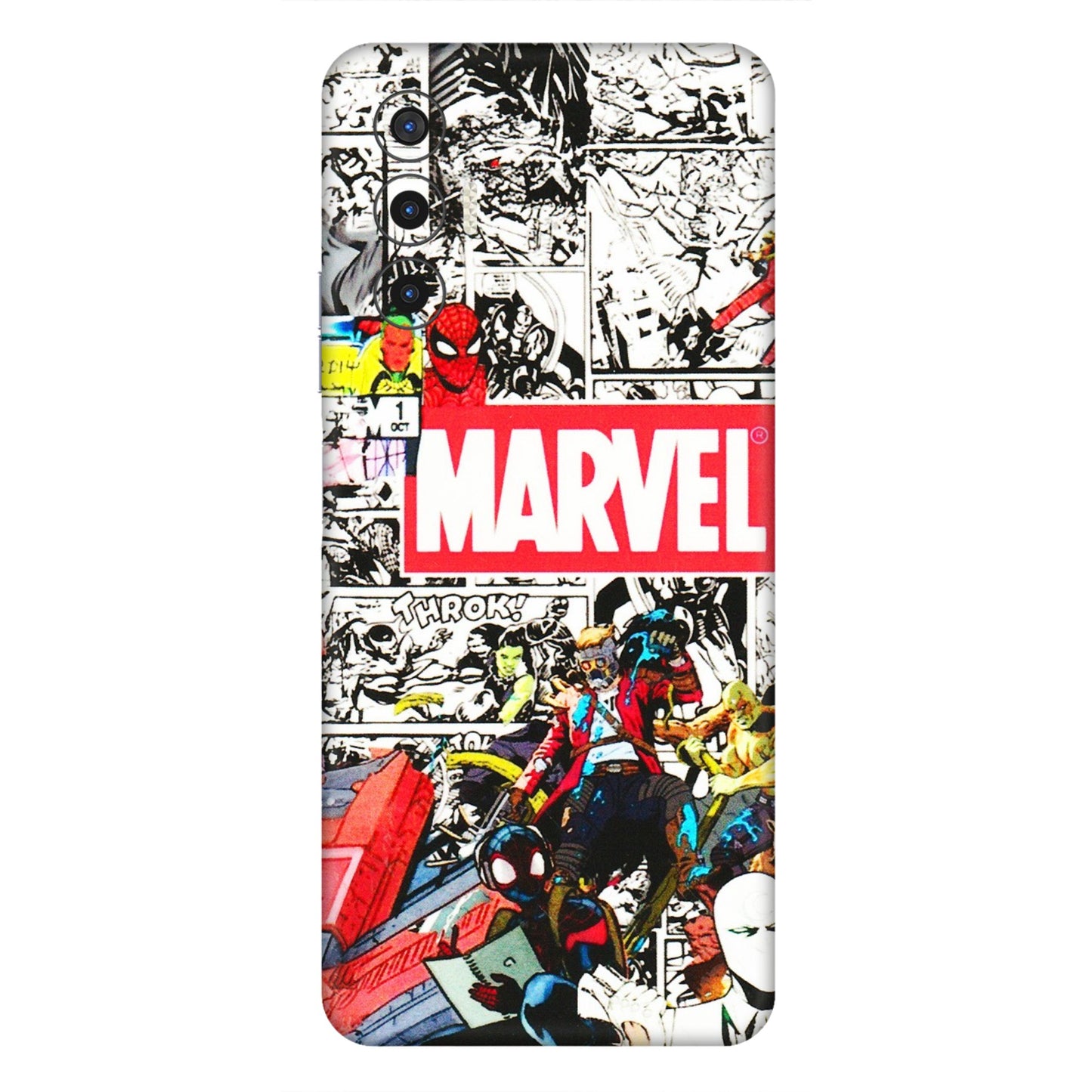 Tecno Phone Skins (All Models) - Marvel Colorful Comic - 3D Embossed Finish (L-64) Tecno Pova 3