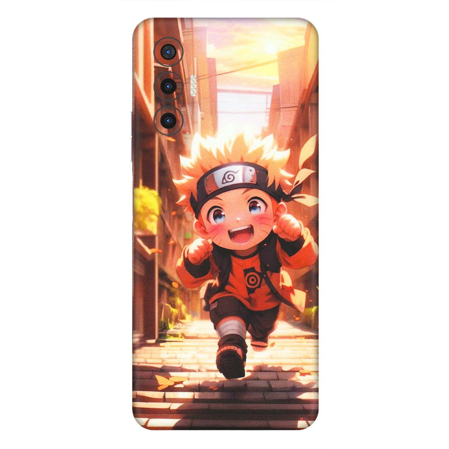 Tecno Phone Skins (All Models) - Naruto Cute Toon Running - Matte Finish (M-04) Tecno Pova 3