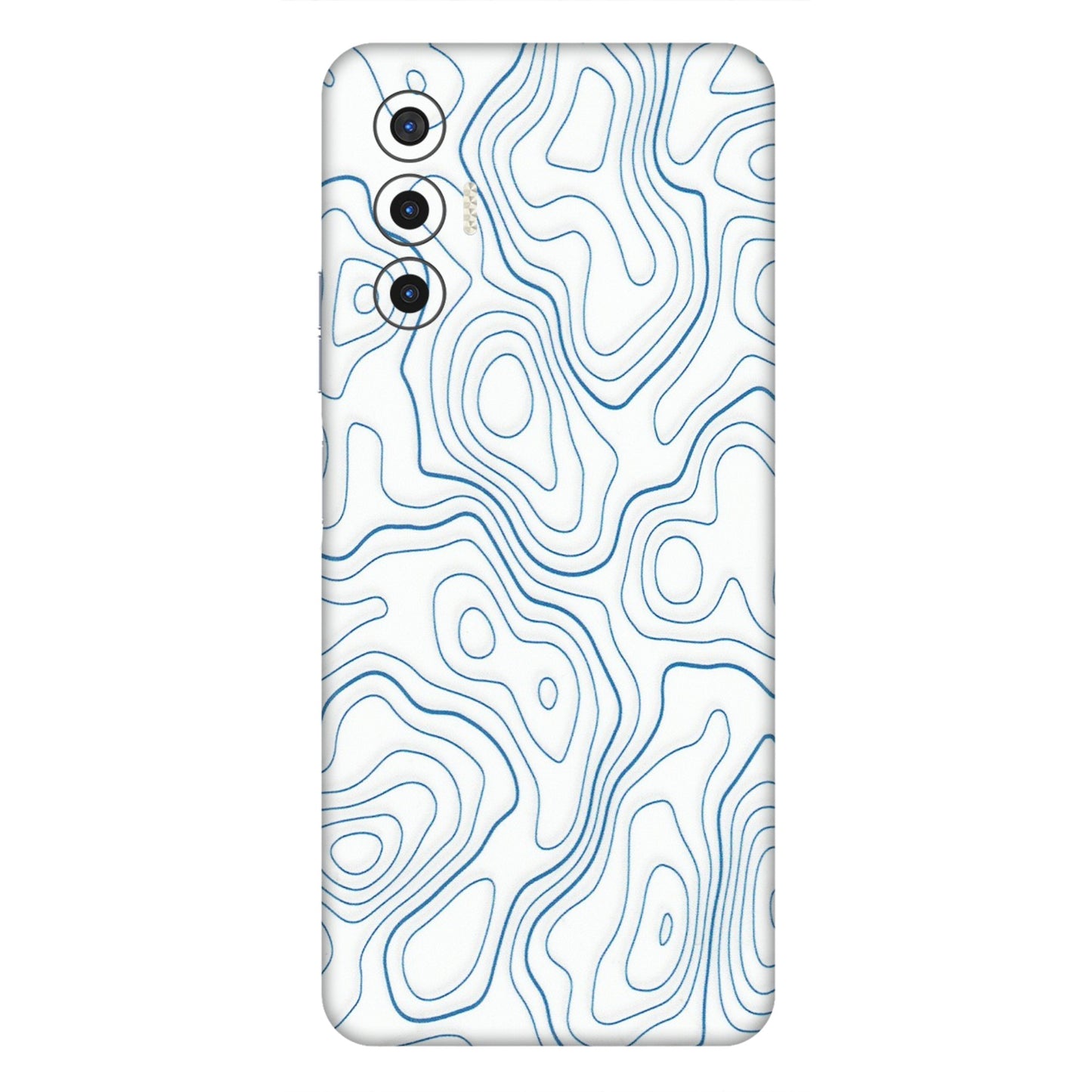 Tecno Phone Skins (All Models) - Blue And White Swirls - Matte Finish (M-139) Tecno Pova 3