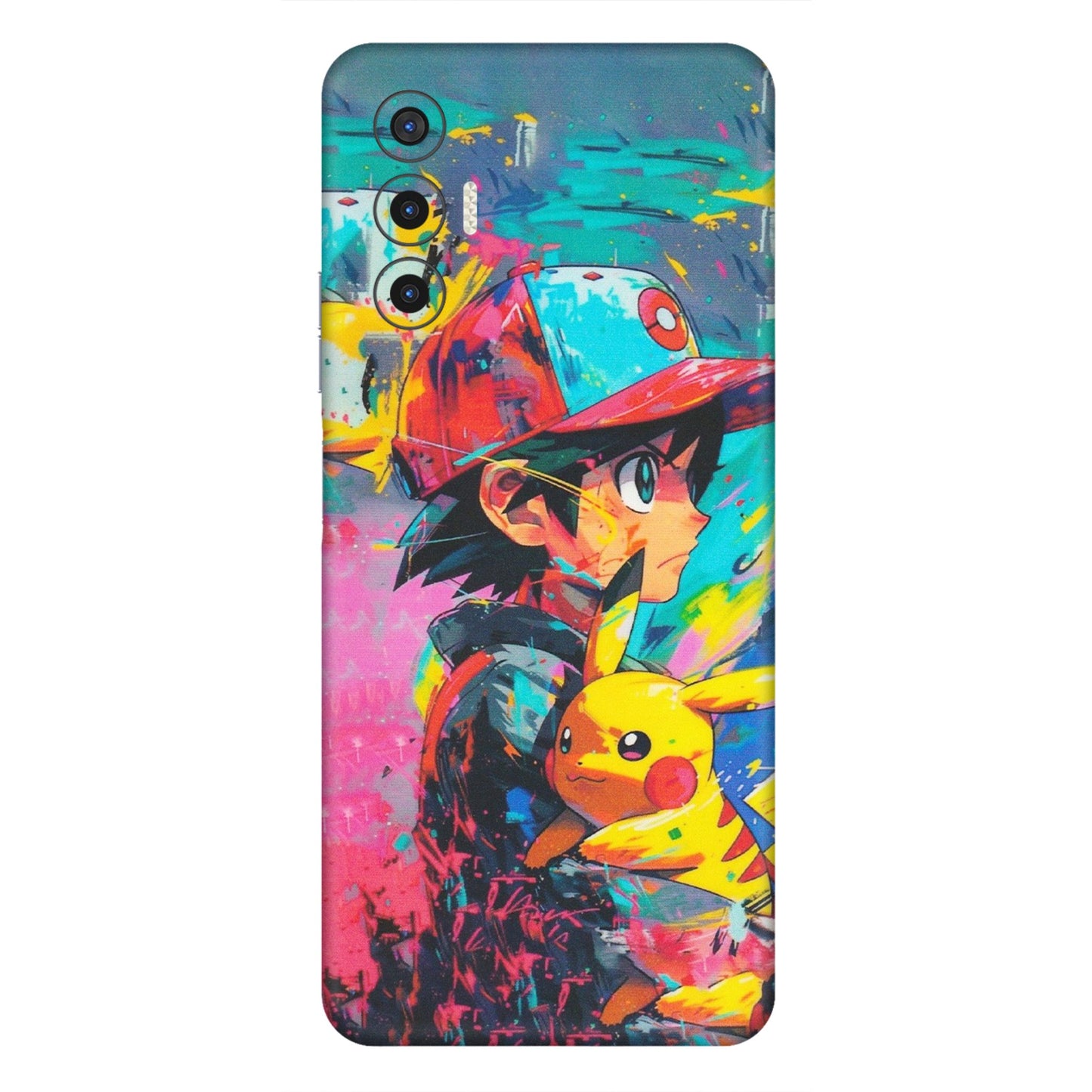 Tecno Phone Skins (All Models) - Ash & Pikachu - Matte Finish (M-26) Tecno Pova 3