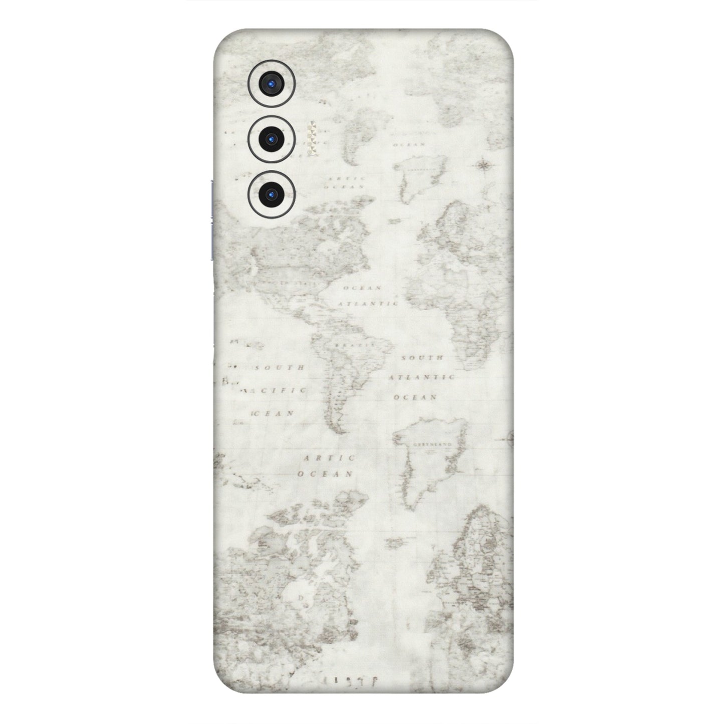 Tecno Phone Skins (All Models) - World Travel Map - Transparent Finish (T-04) Tecno Pova 3
