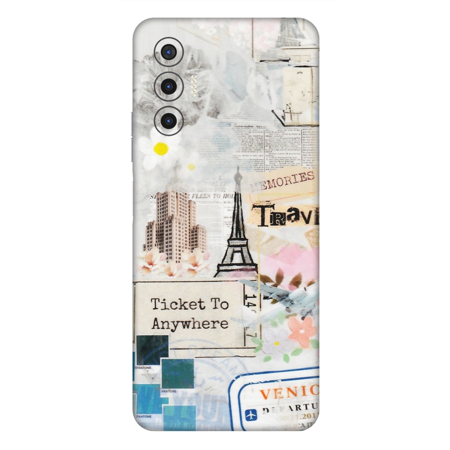 Tecno Phone Skins (All Models) - Travel Memories - Transparent Finish (T-09) Tecno Pova 3