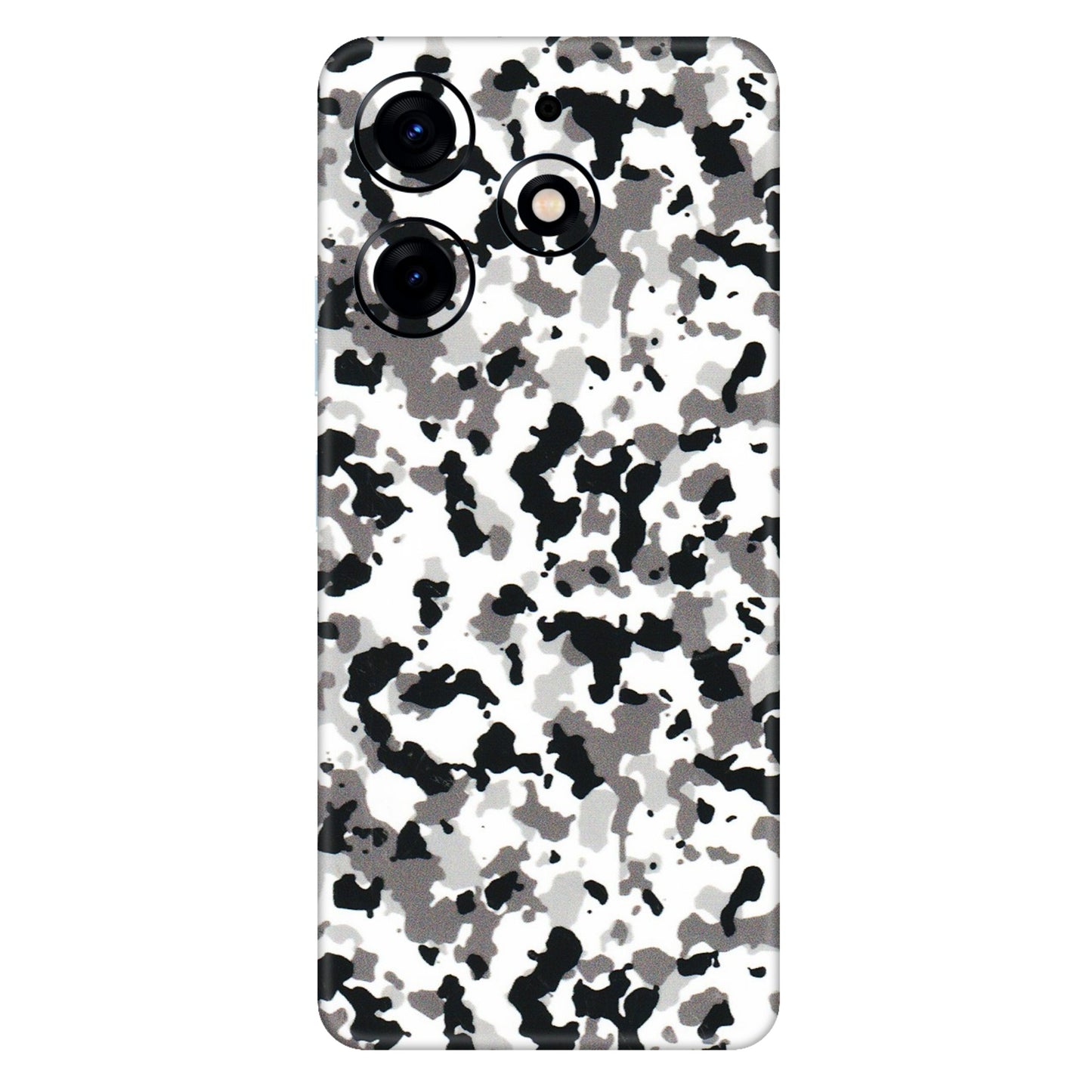 Tecno Phone Skins (All Models) - White Black Camouflage - 3D Embossed Finish (L-18) Tecno Spark 10 PRO