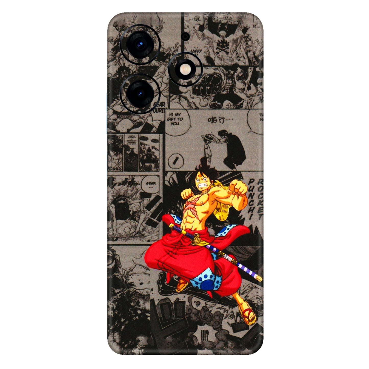 Tecno Phone Skins (All Models) - One Piece Rocket Punch Manga - 3D Embossed Finish (L-25) Tecno Spark 10 PRO