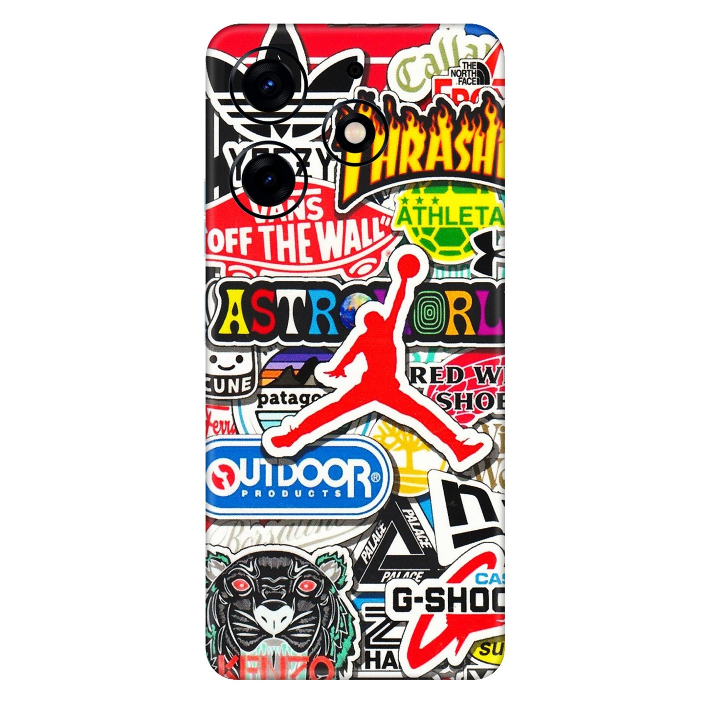 Tecno Phone Skins (All Models) - Multi Brands Sticker Graffiti - 3D Embossed Finish (L-37) Tecno Spark 10 PRO