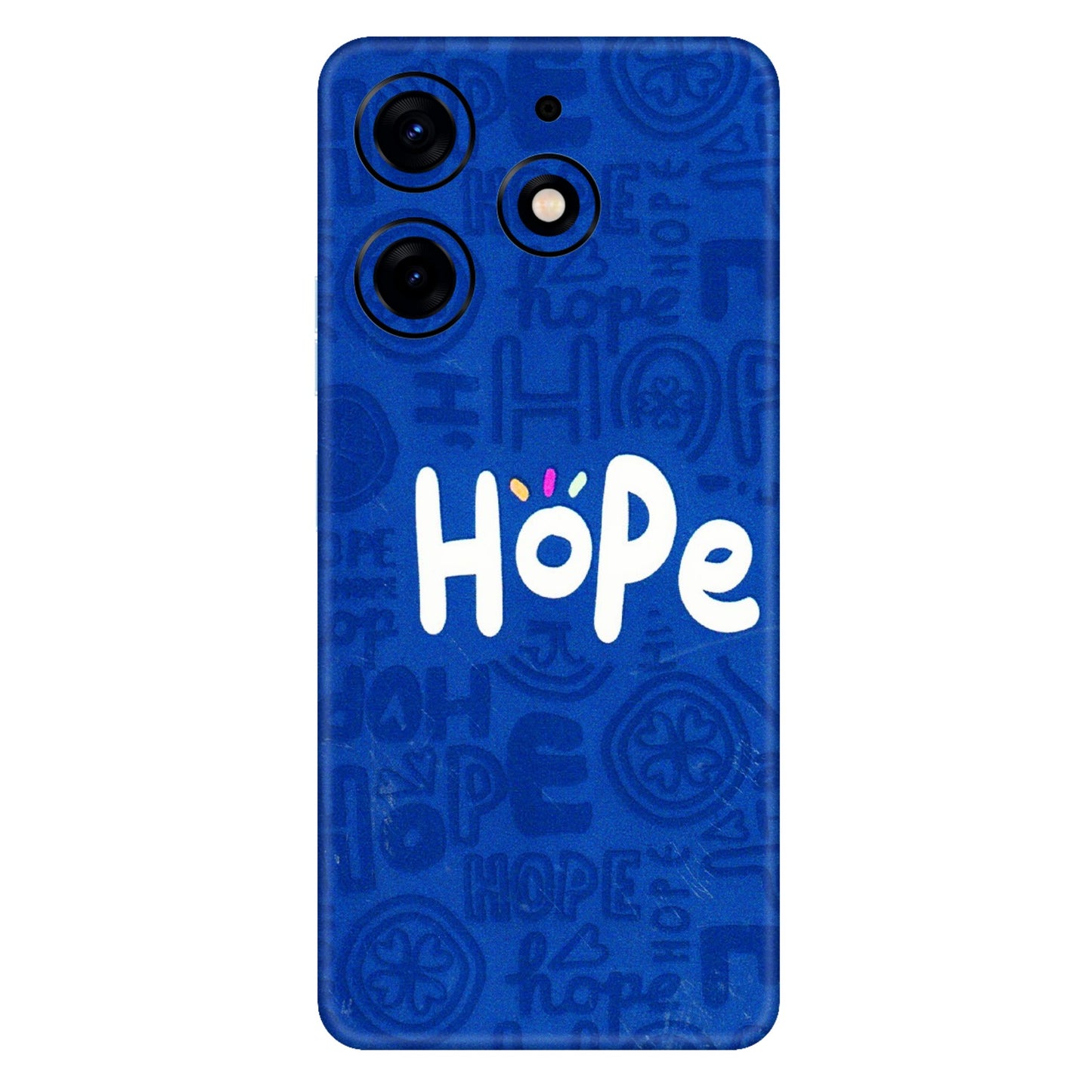 Tecno Phone Skins (All Models) - Hope Doodles Blue - 3D Embossed Finish (L-43) Tecno Spark 10 PRO