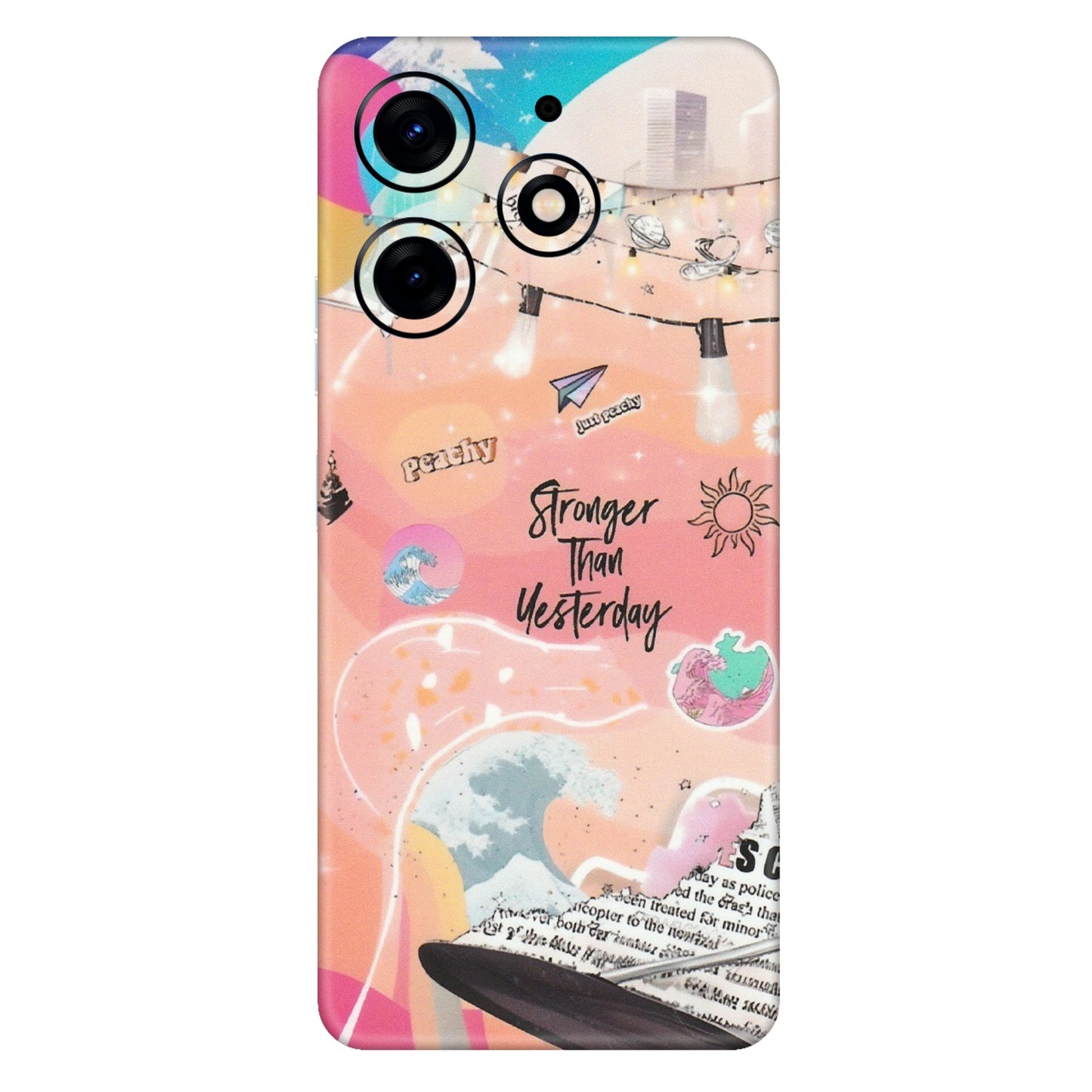 Tecno Phone Skins (All Models) - Stronger Then Yesterday - Matte Finish (M-128) Tecno Spark 10 PRO