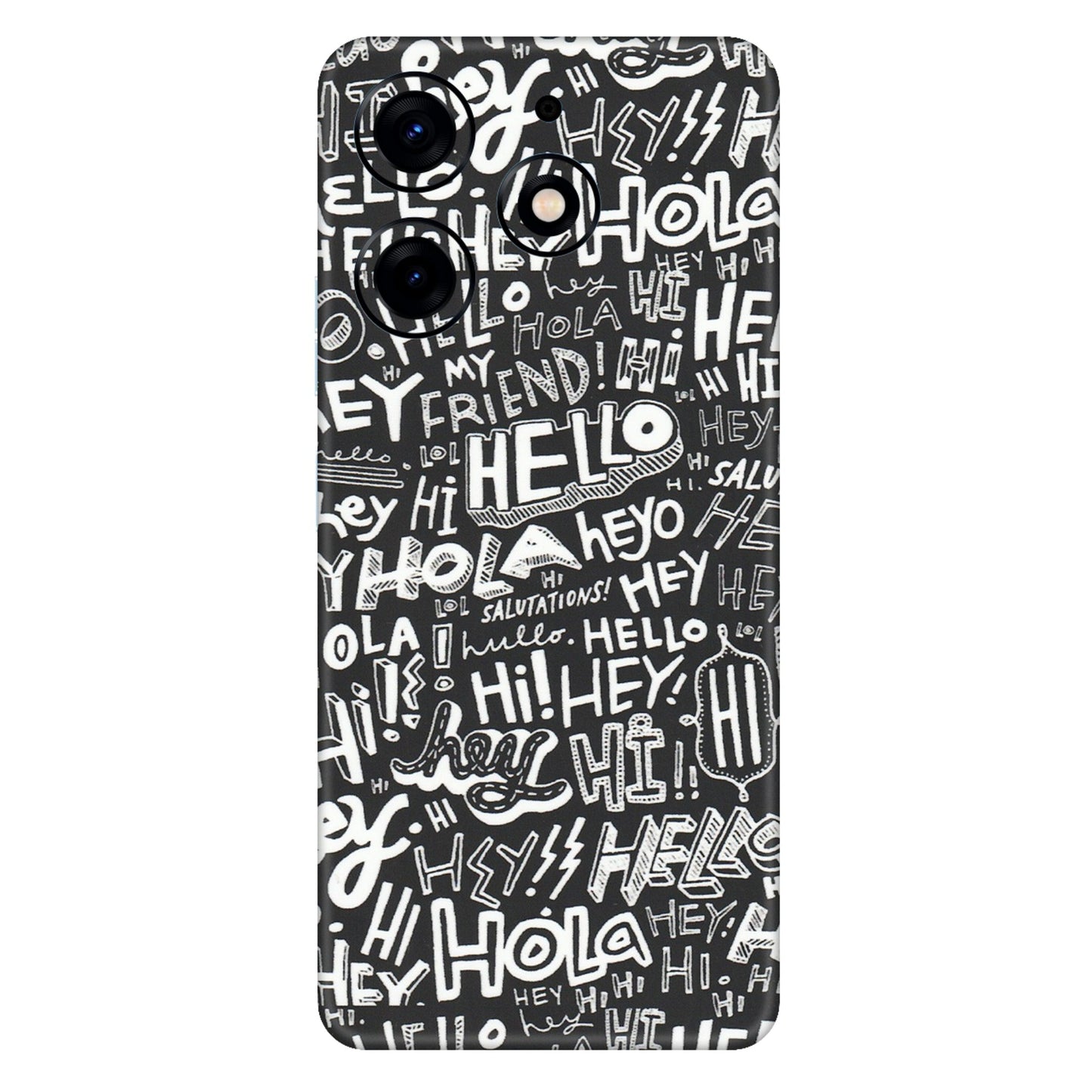 Tecno Phone Skins (All Models) - Hi Hello Doodles - Matte Finish (M-25) Tecno Spark 10 PRO