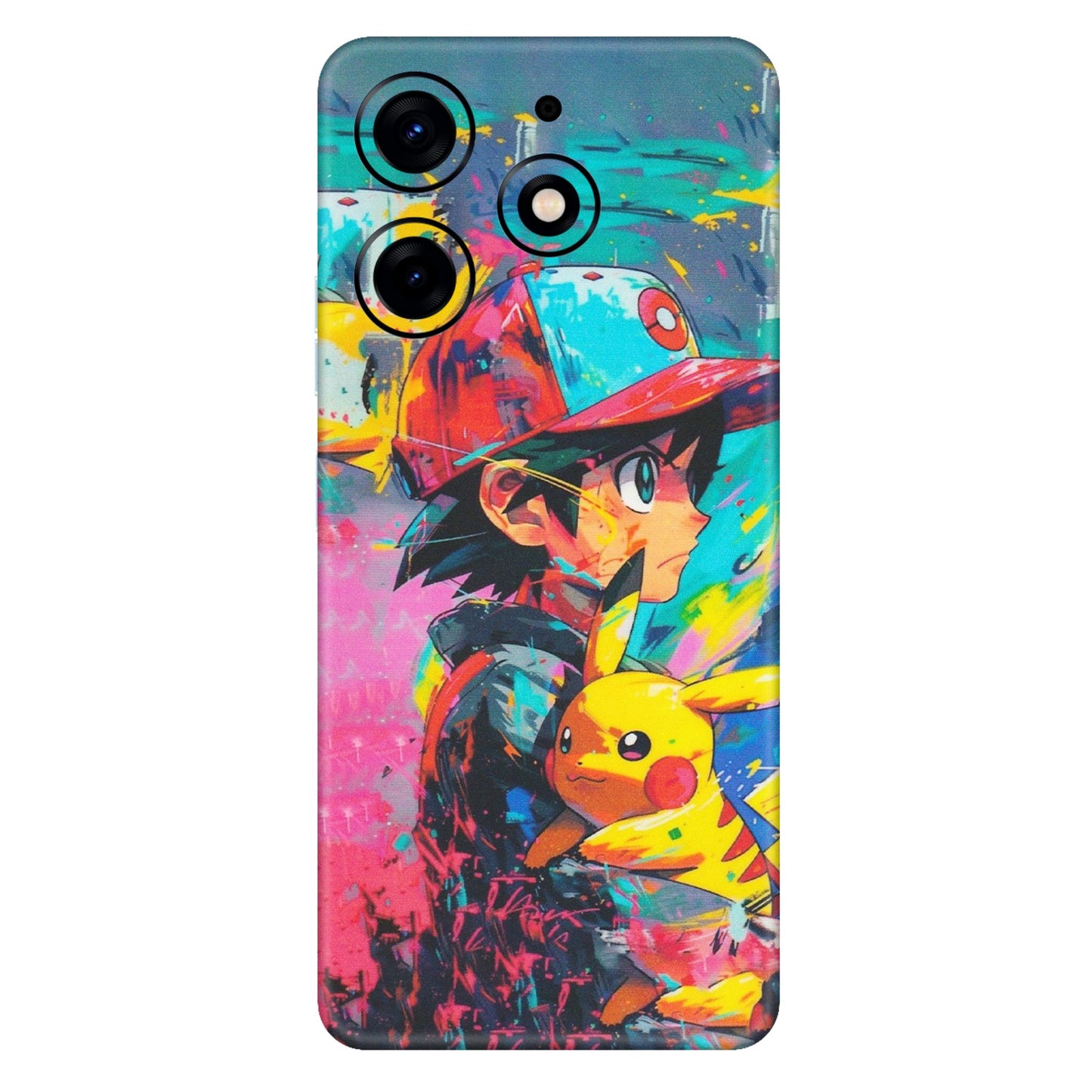 Tecno Phone Skins (All Models) - Ash & Pikachu - Matte Finish (M-26) Tecno Spark 10 PRO