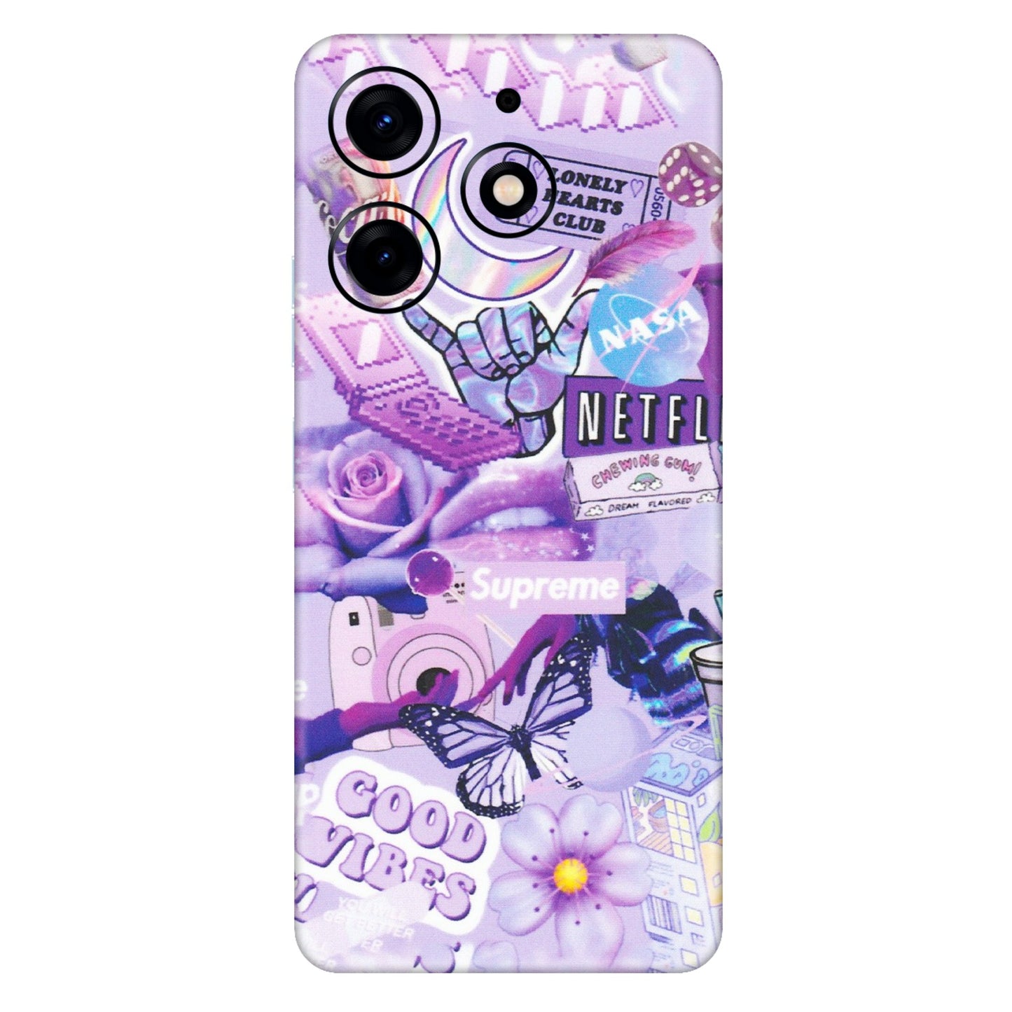 Tecno Phone Skins (All Models) - Supreme Purple Magic - Matte Finish (M-88) Tecno Spark 10 PRO
