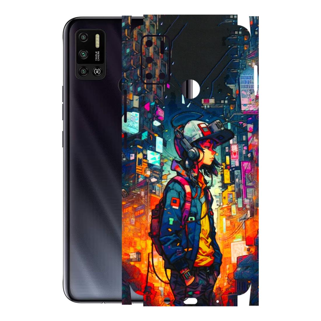 Tecno Phone Skins (All Models) - Street Anime Guy - 3D Embossed Finish (L-158) Tecno Spark 6 AIR